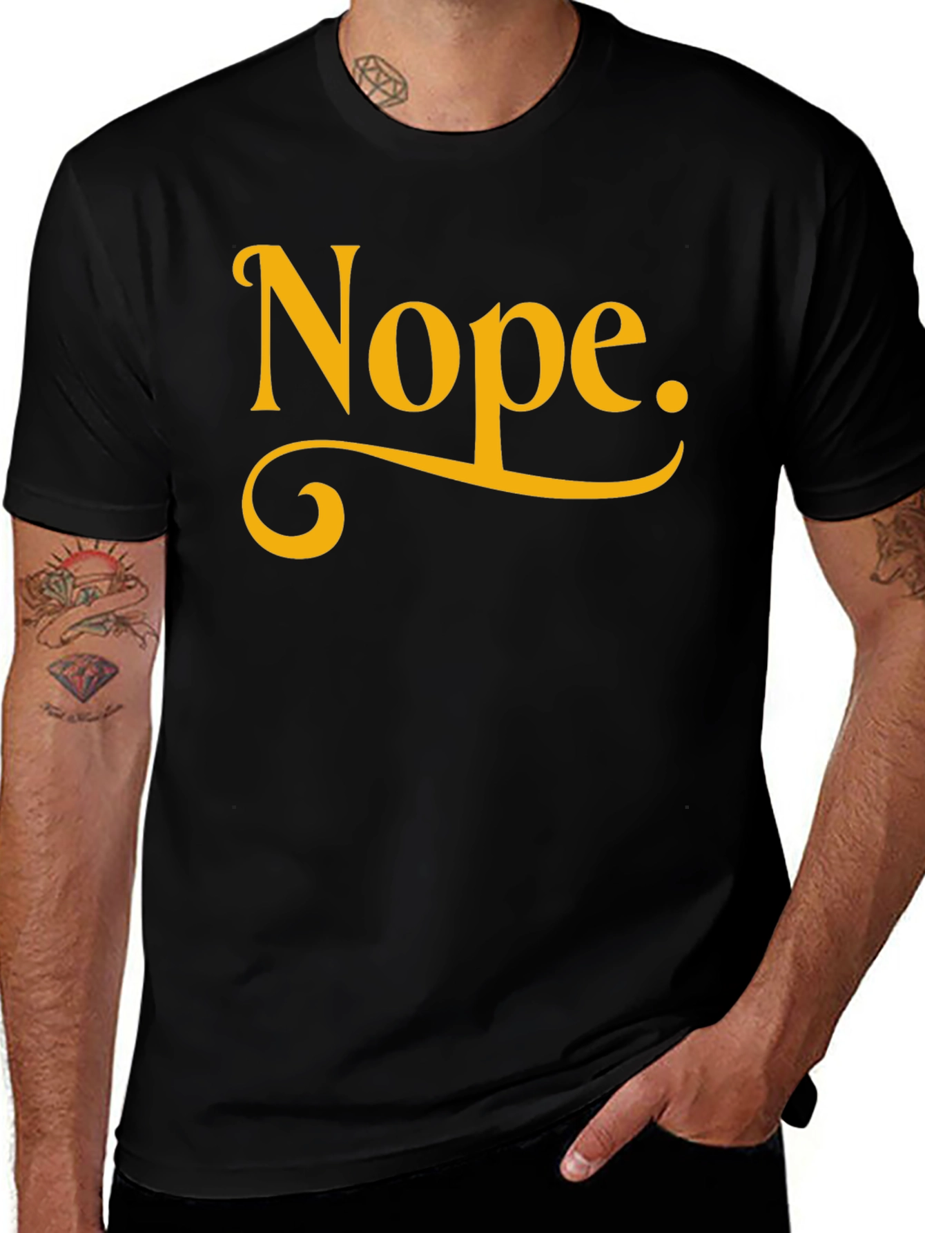 Nope. Black Graphic Tee - Casual & Comfy