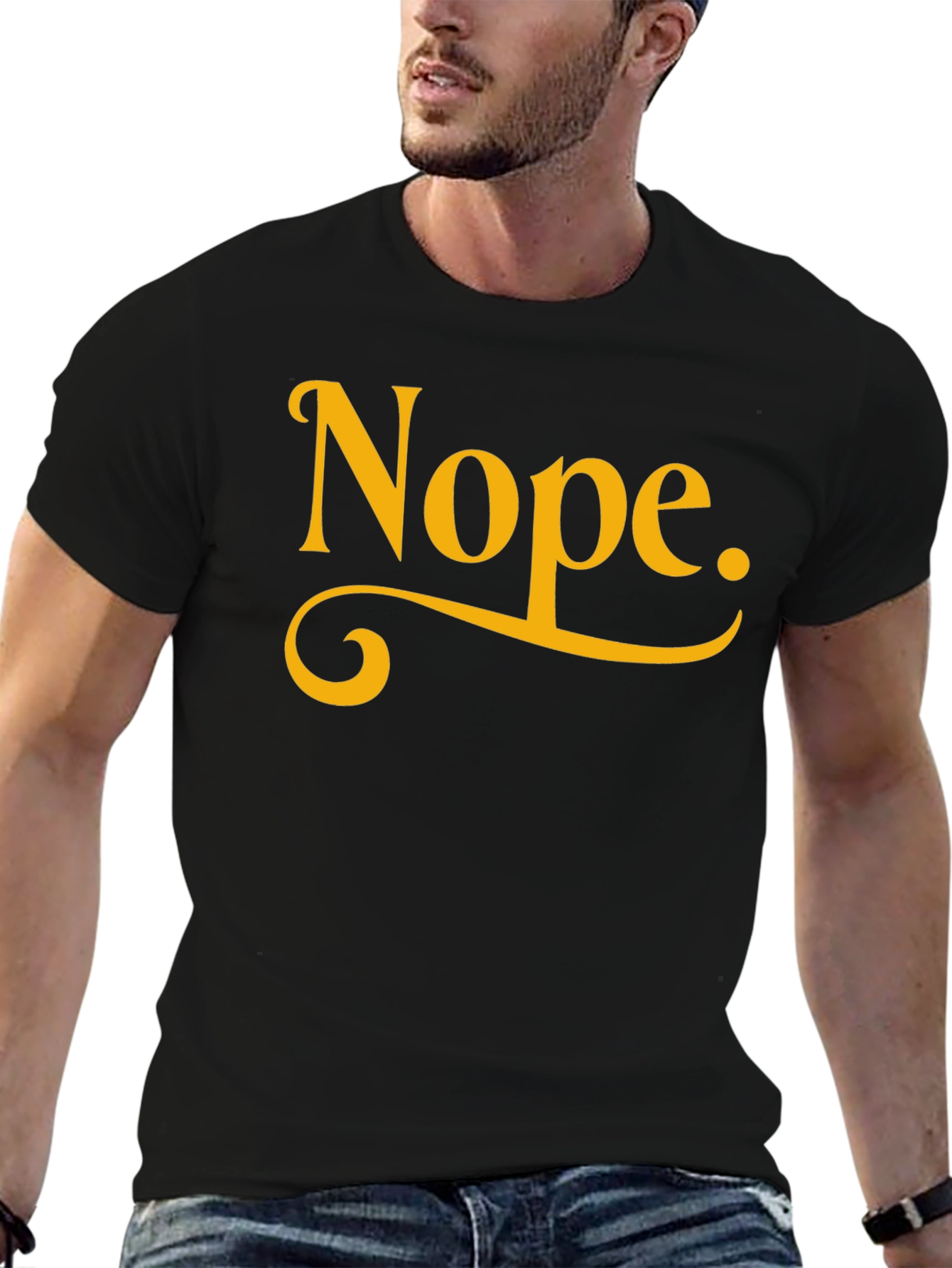 Nope. Black Graphic Tee - Casual & Comfy