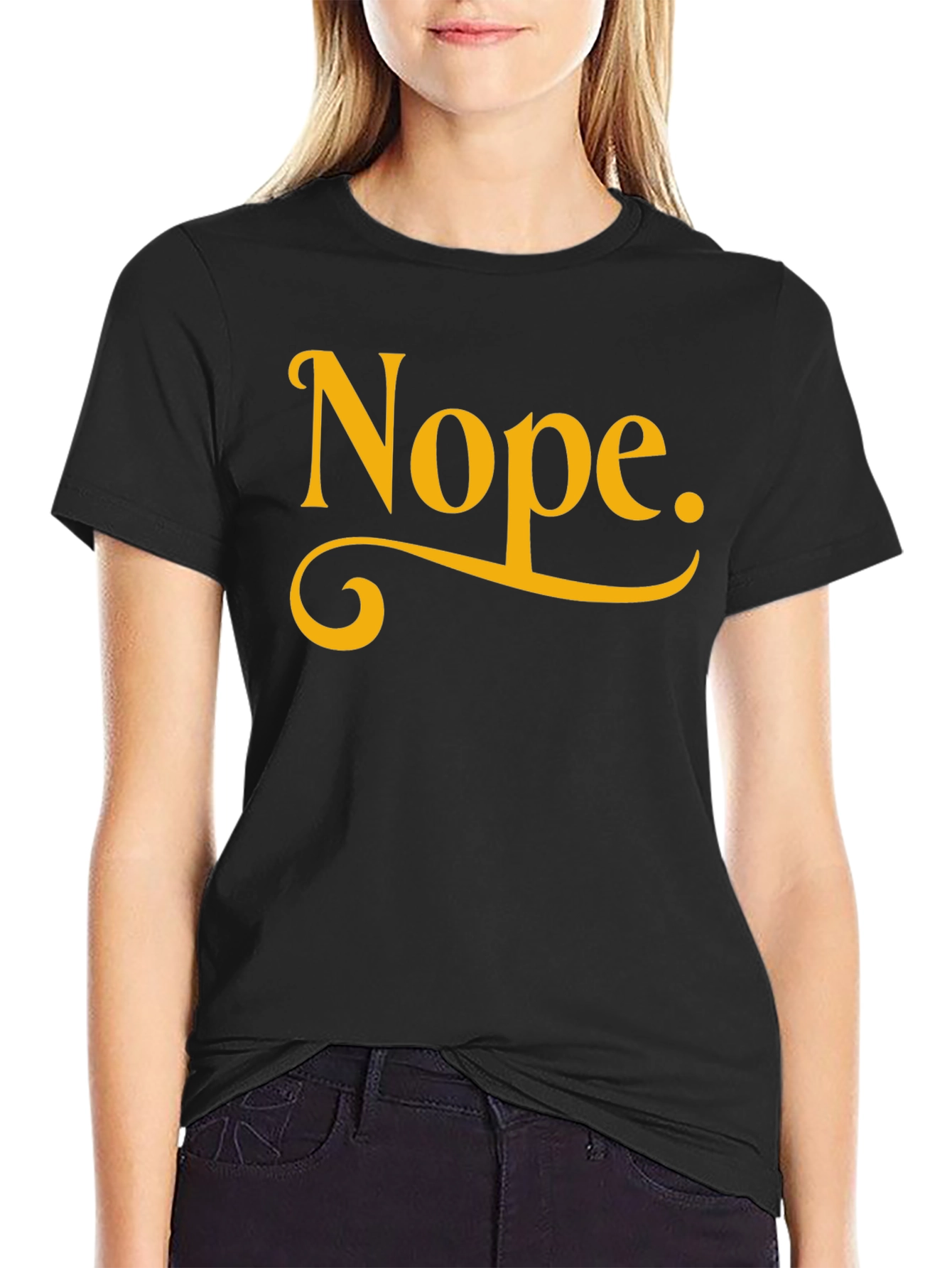 Nope. Black Graphic Tee - Casual & Comfy