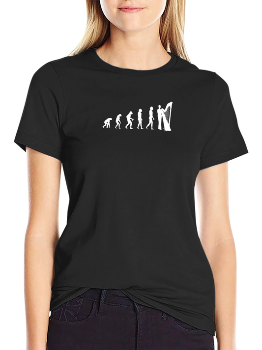 Evolution of Harpist Black T-Shirt