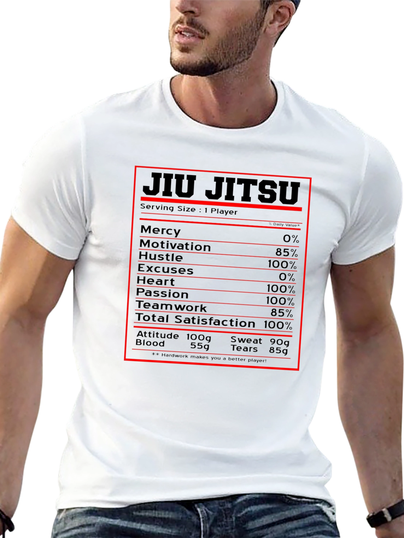 Jiu Jitsu Nutritional Facts Graphic T-Shirt