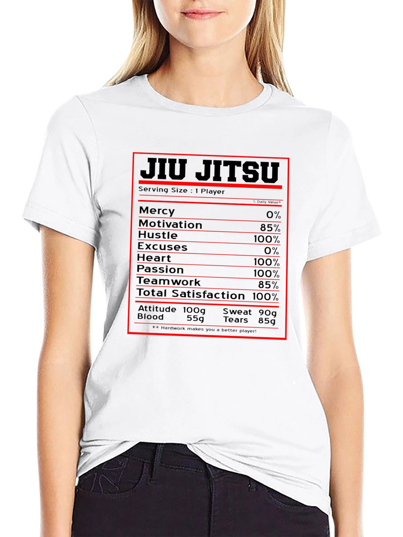 Jiu Jitsu Nutritional Facts Graphic T-Shirt