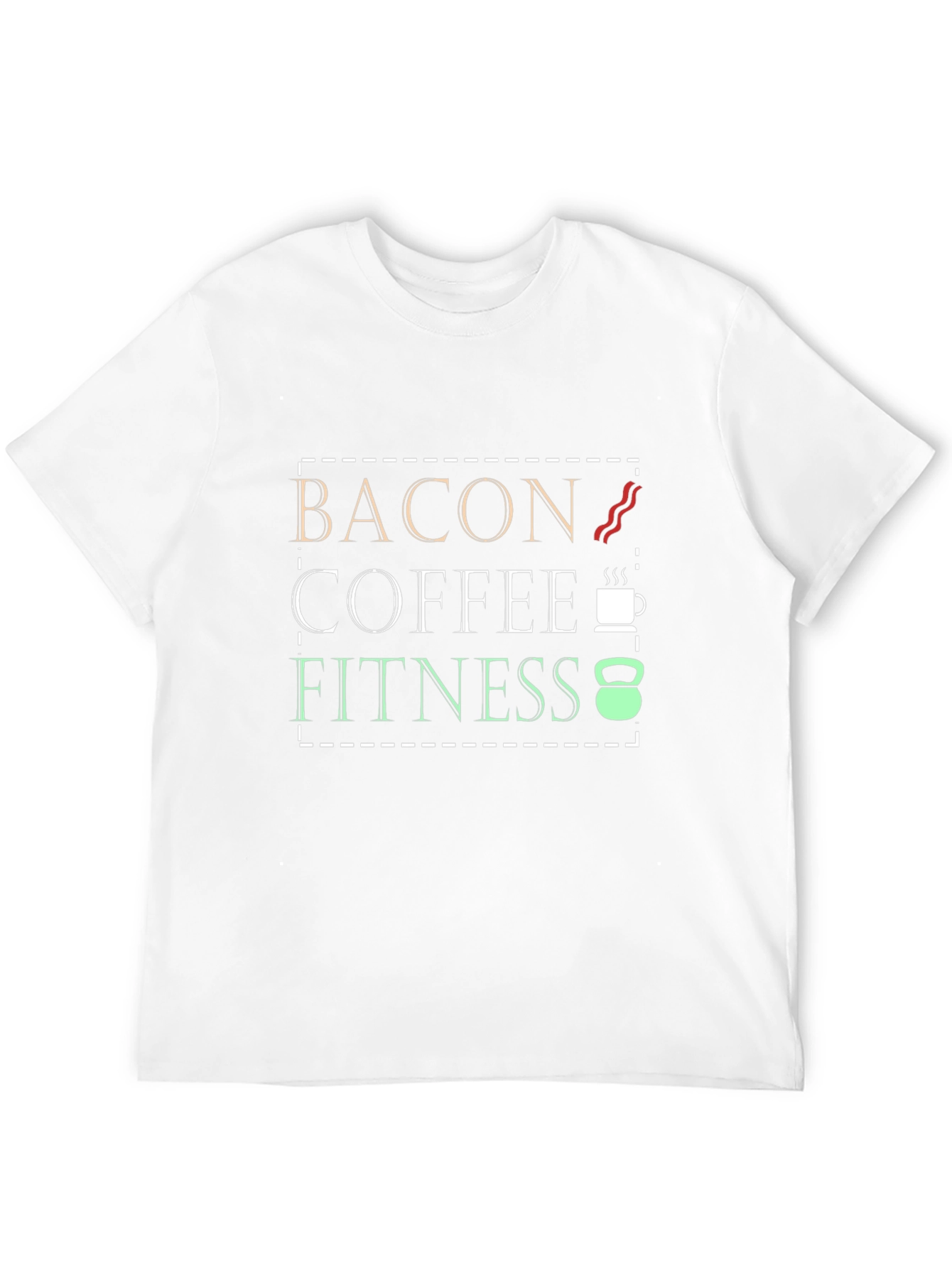 Bacon Coffee Fitness Graphic Tee - Mens Black T-Shirt