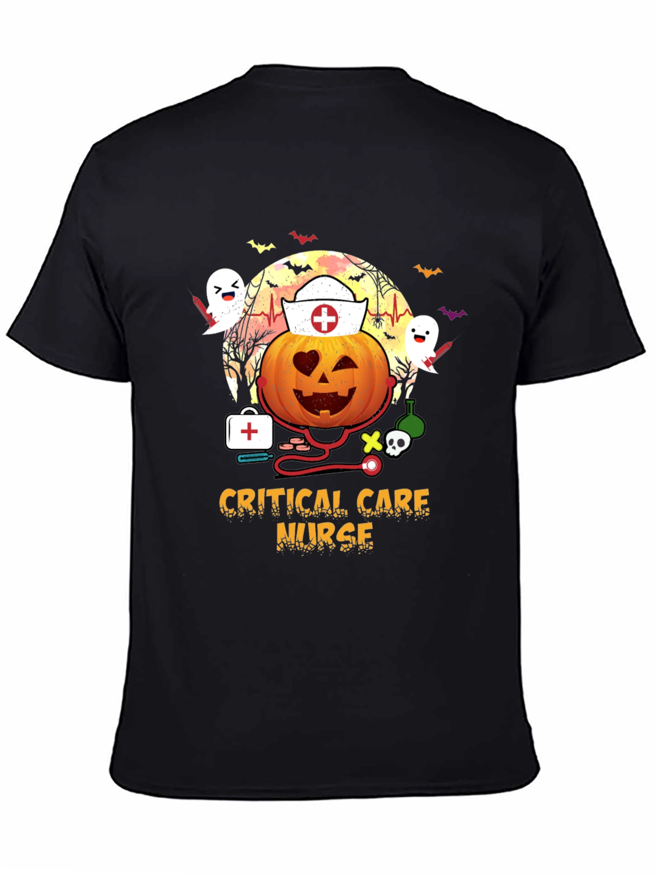 Critical Care Nurse Halloween Pumpkin T-Shirt
