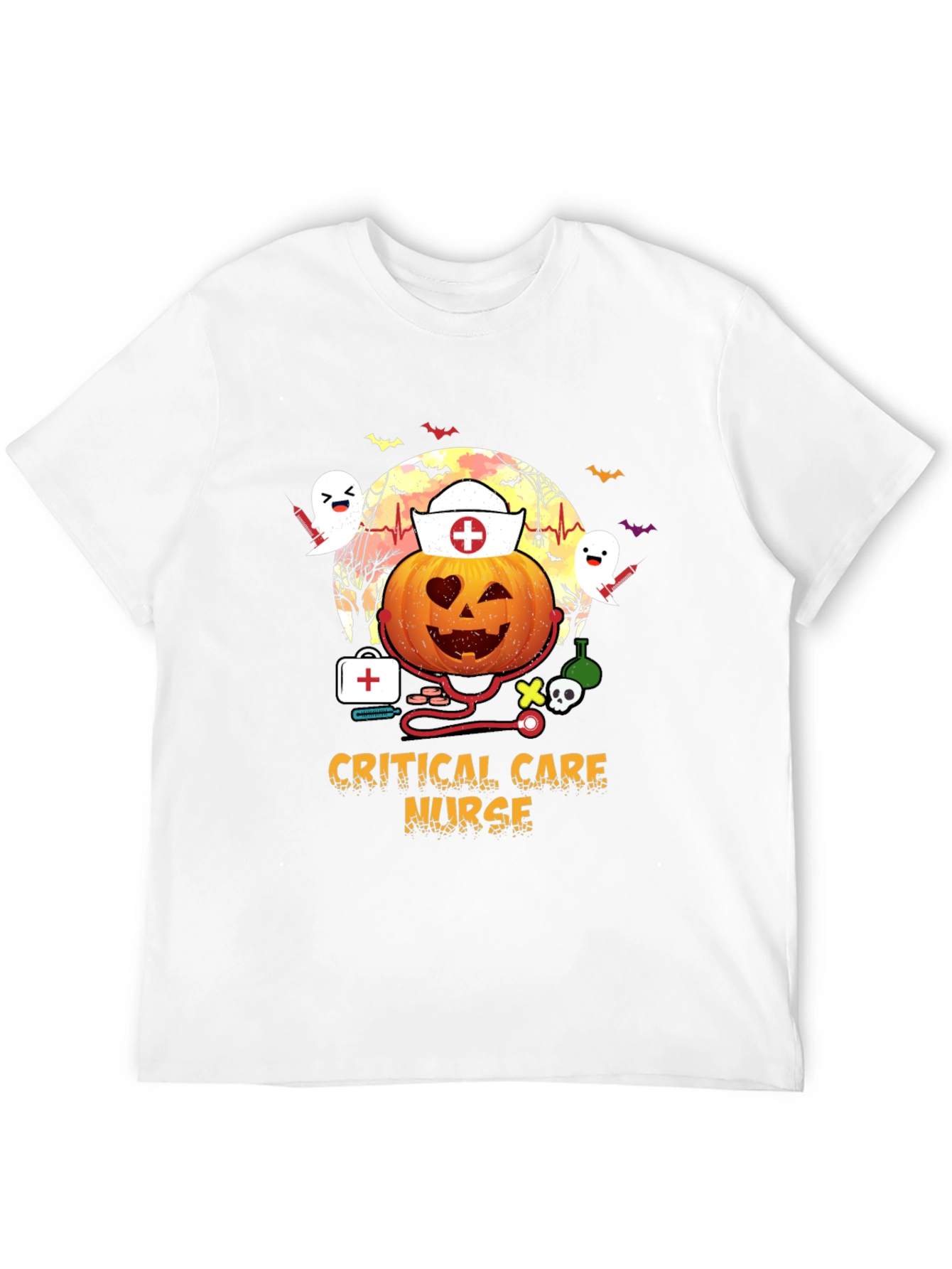 Critical Care Nurse Halloween Pumpkin T-Shirt