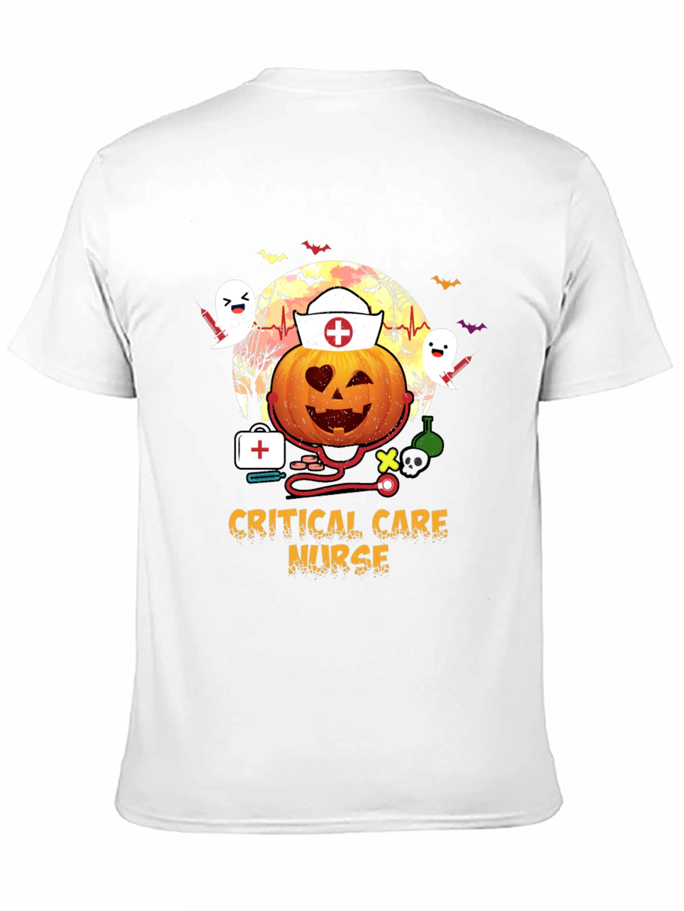 Critical Care Nurse Halloween Pumpkin T-Shirt