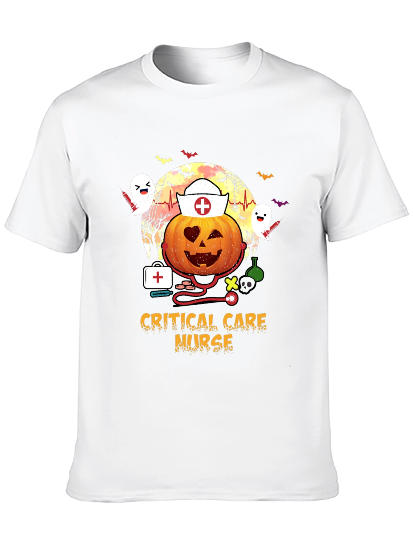 Critical Care Nurse Halloween Pumpkin T-Shirt