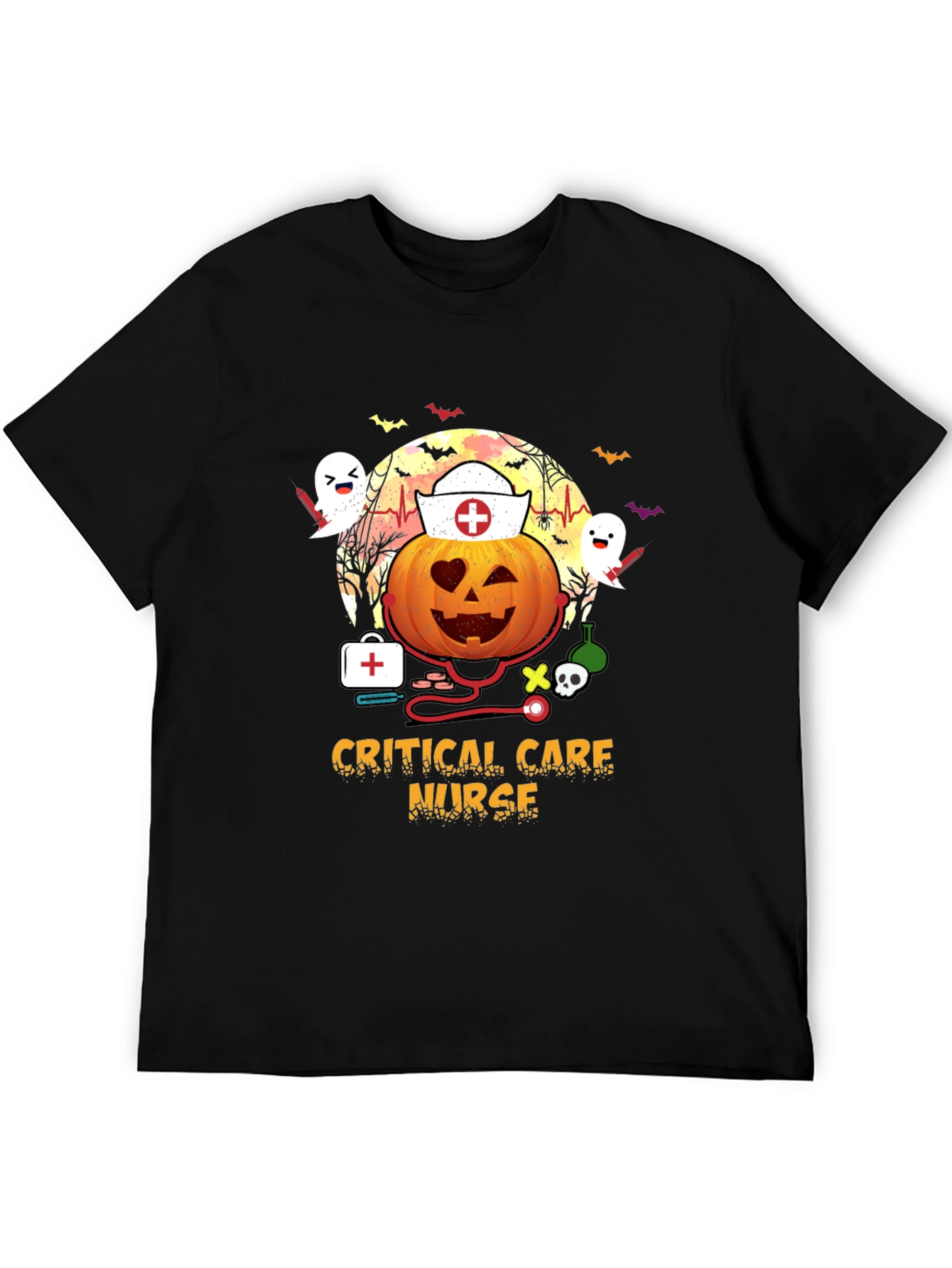 Critical Care Nurse Halloween Pumpkin T-Shirt