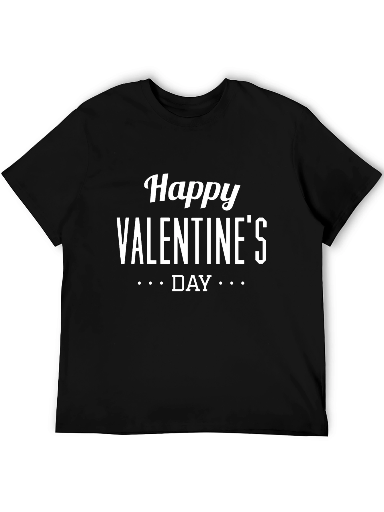 Happy Valentines Day Black Graphic Tee Shirt