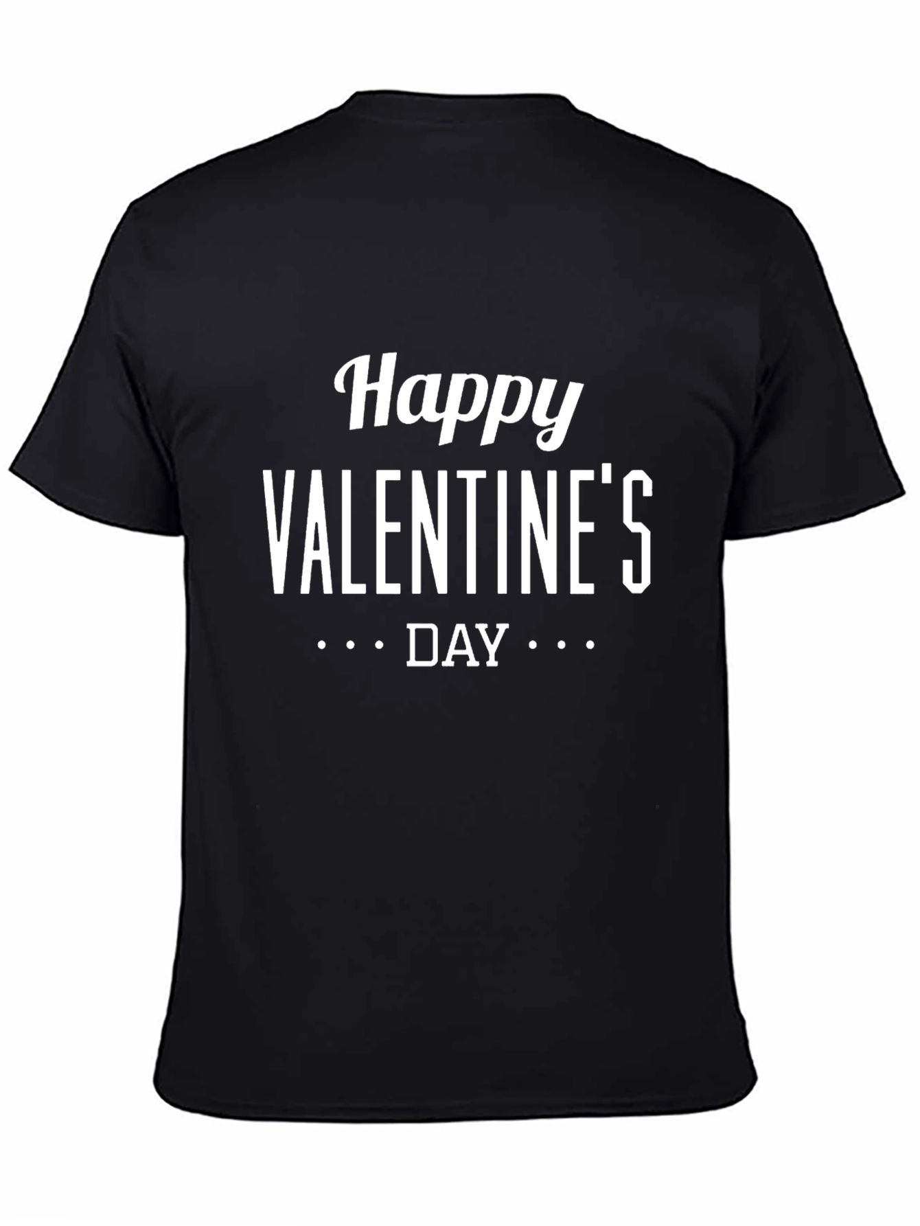 Happy Valentines Day Black Graphic Tee Shirt