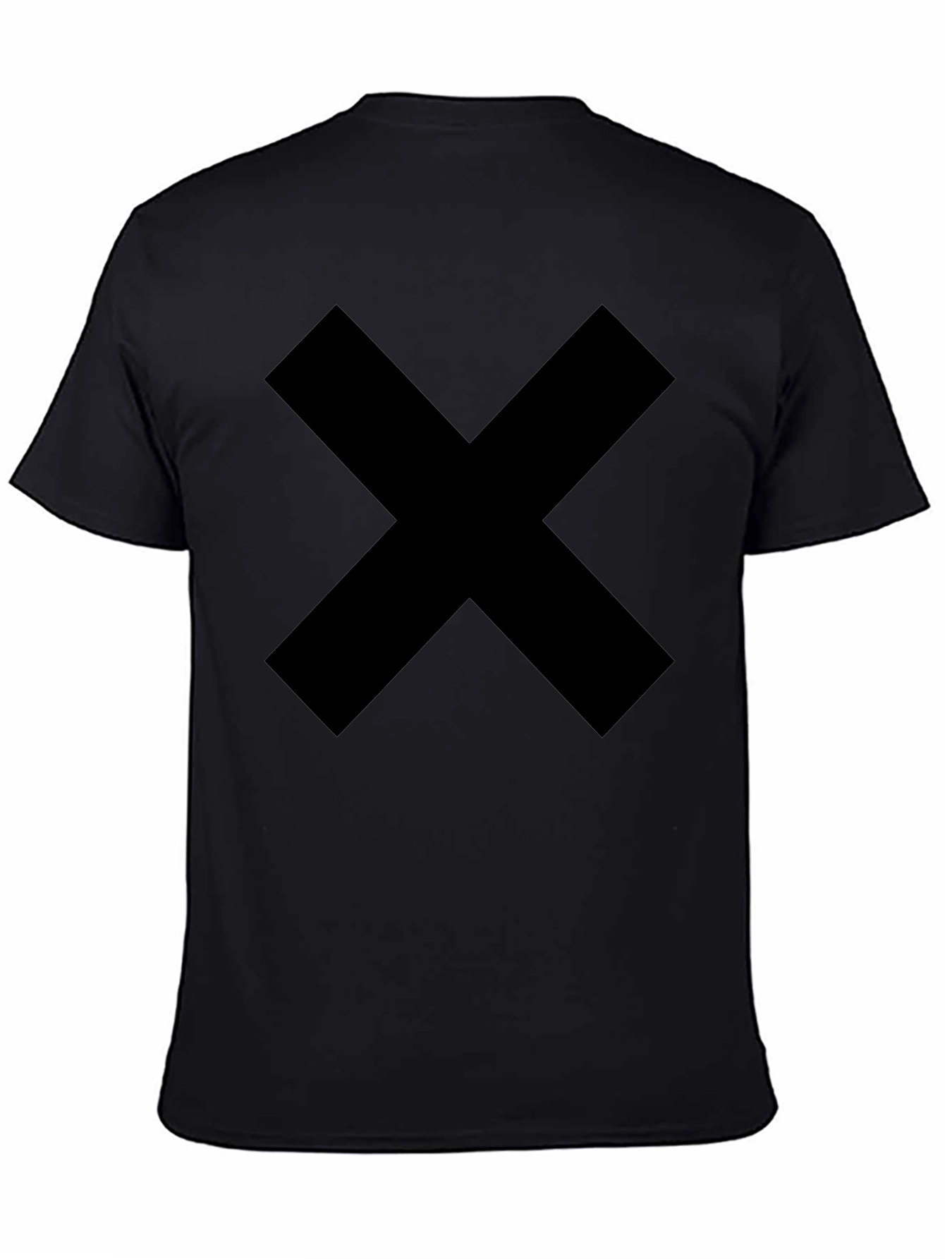 Mens Black T-Shirt with Bold Cross Design