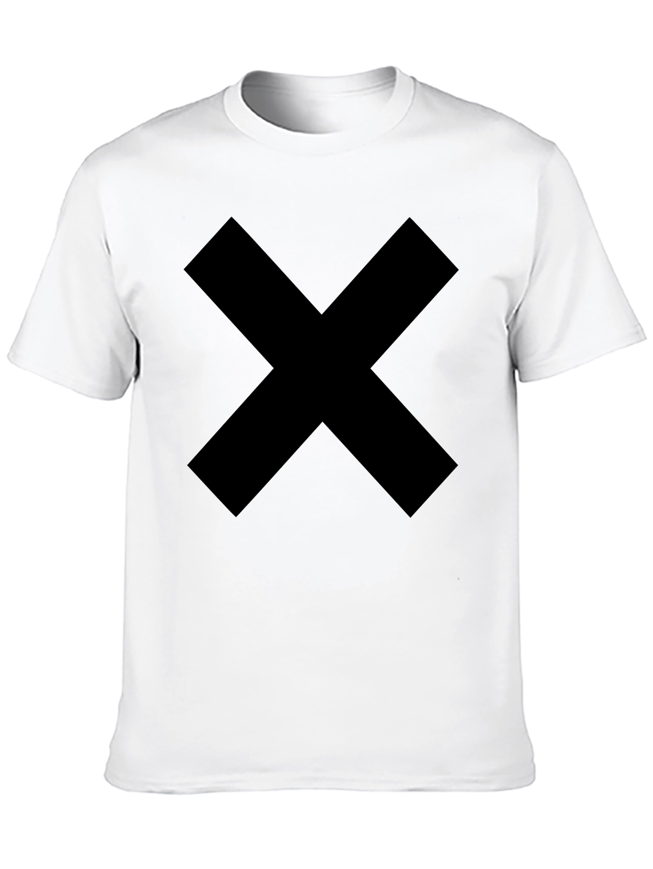 Mens Black T-Shirt with Bold Cross Design