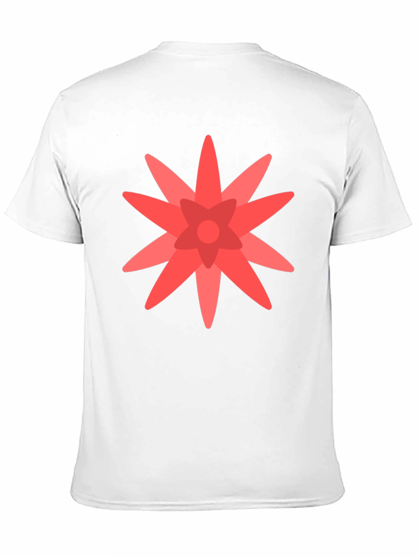Geometric Flower Graphic Black T-Shirt
