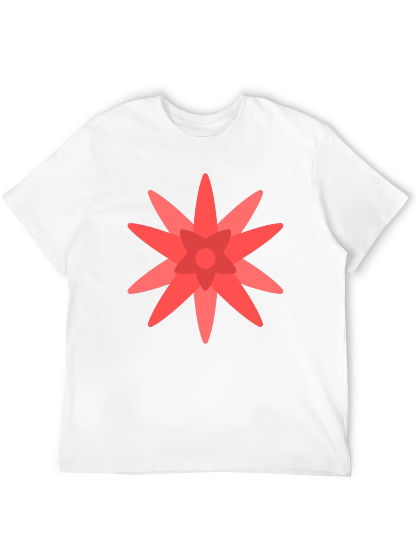 Geometric Flower Graphic Black T-Shirt