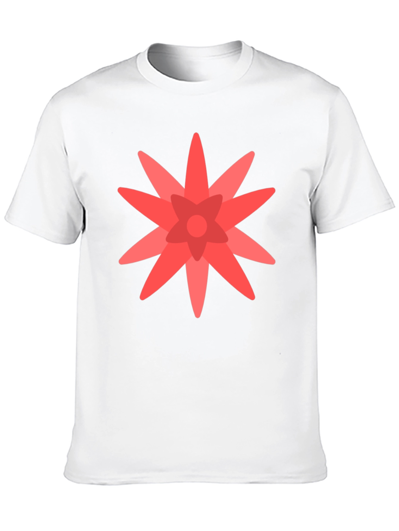 Geometric Flower Graphic Black T-Shirt