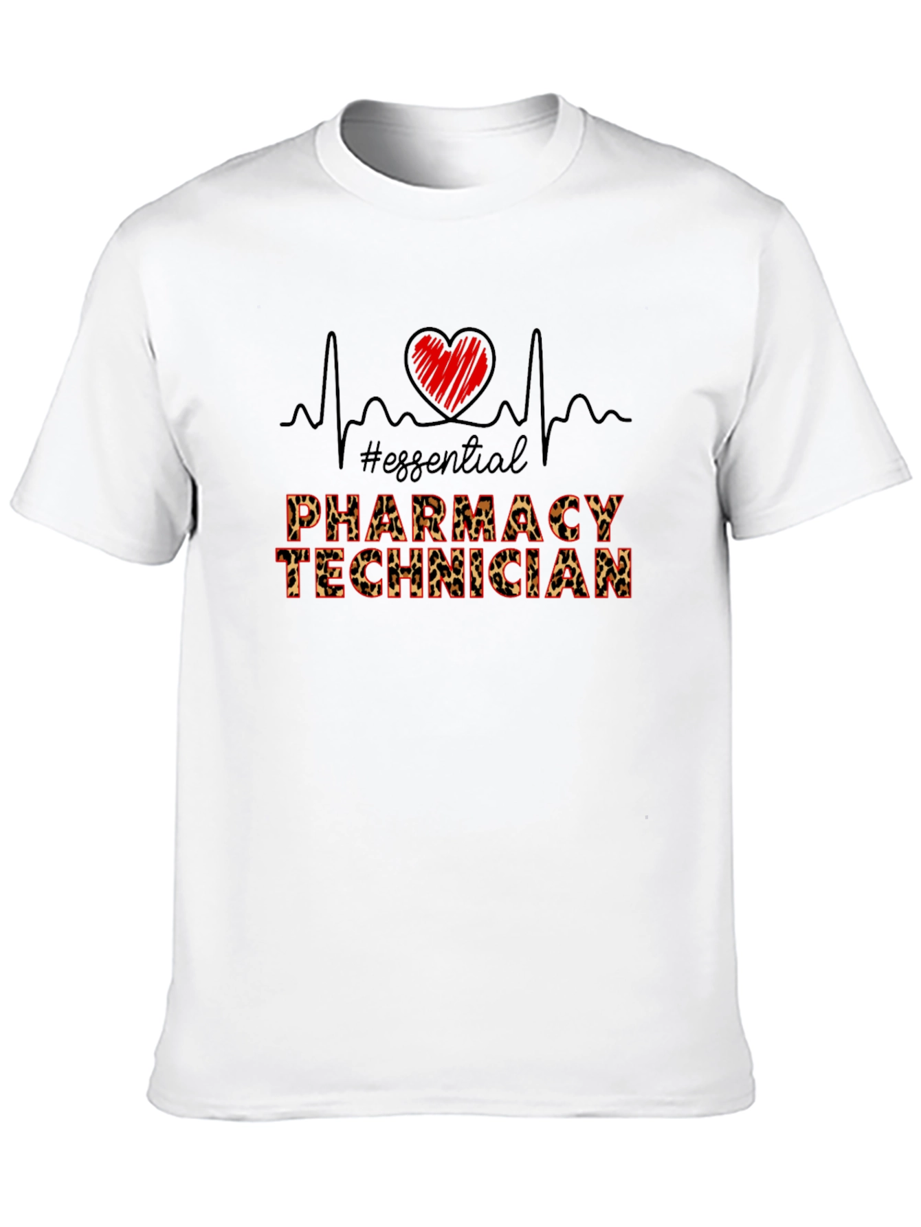 Essential Pharmacy Technician Leopard Print T-Shirt