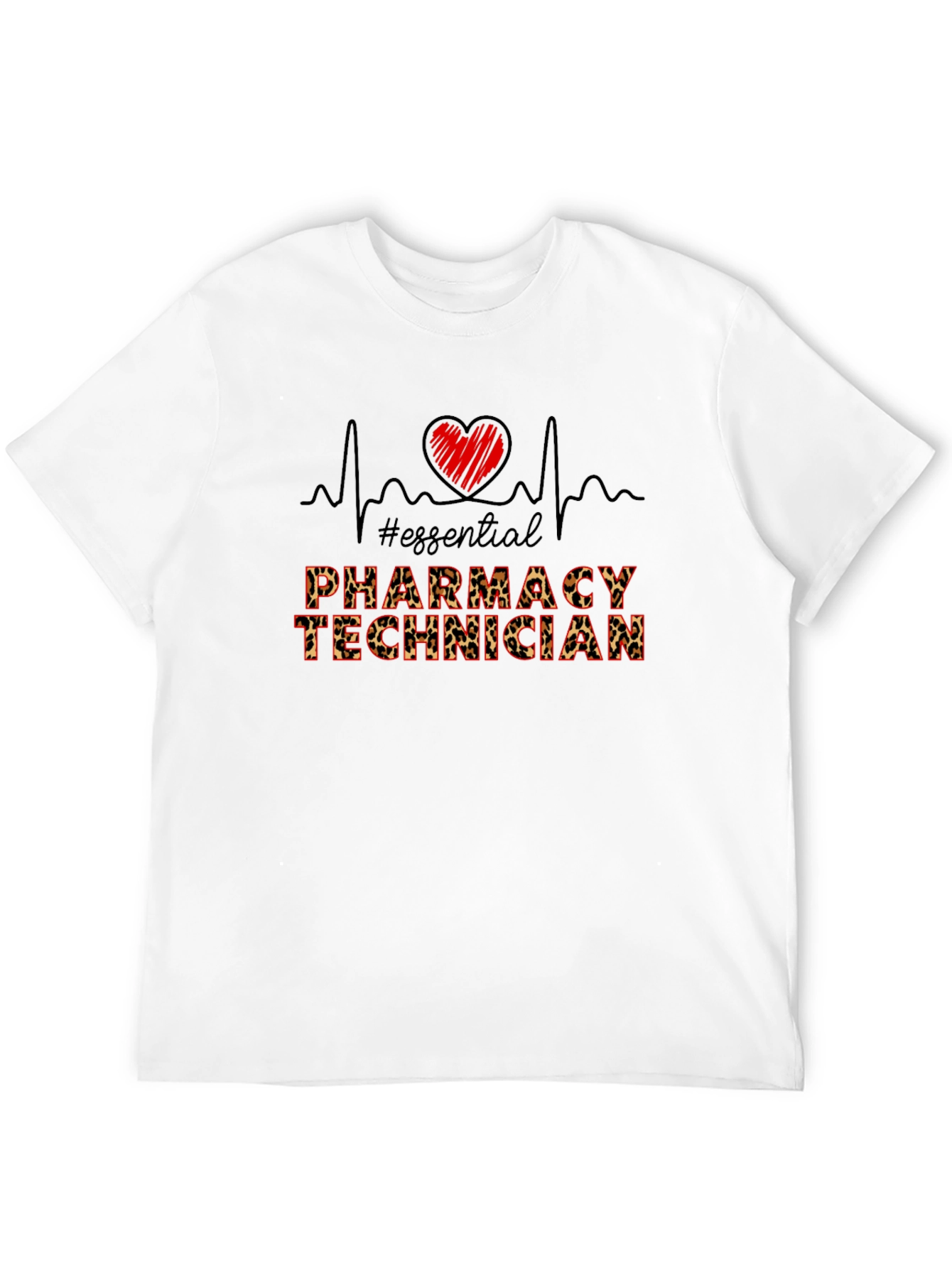 Essential Pharmacy Technician Leopard Print T-Shirt