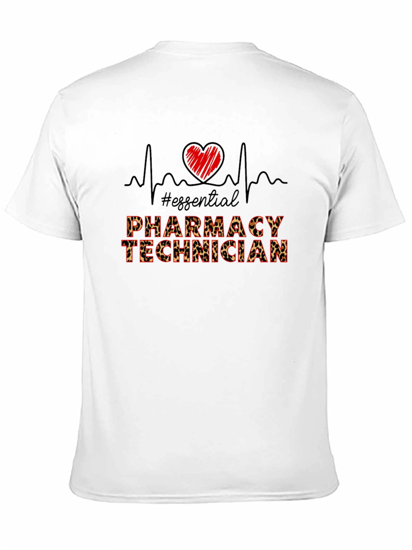 Essential Pharmacy Technician Leopard Print T-Shirt