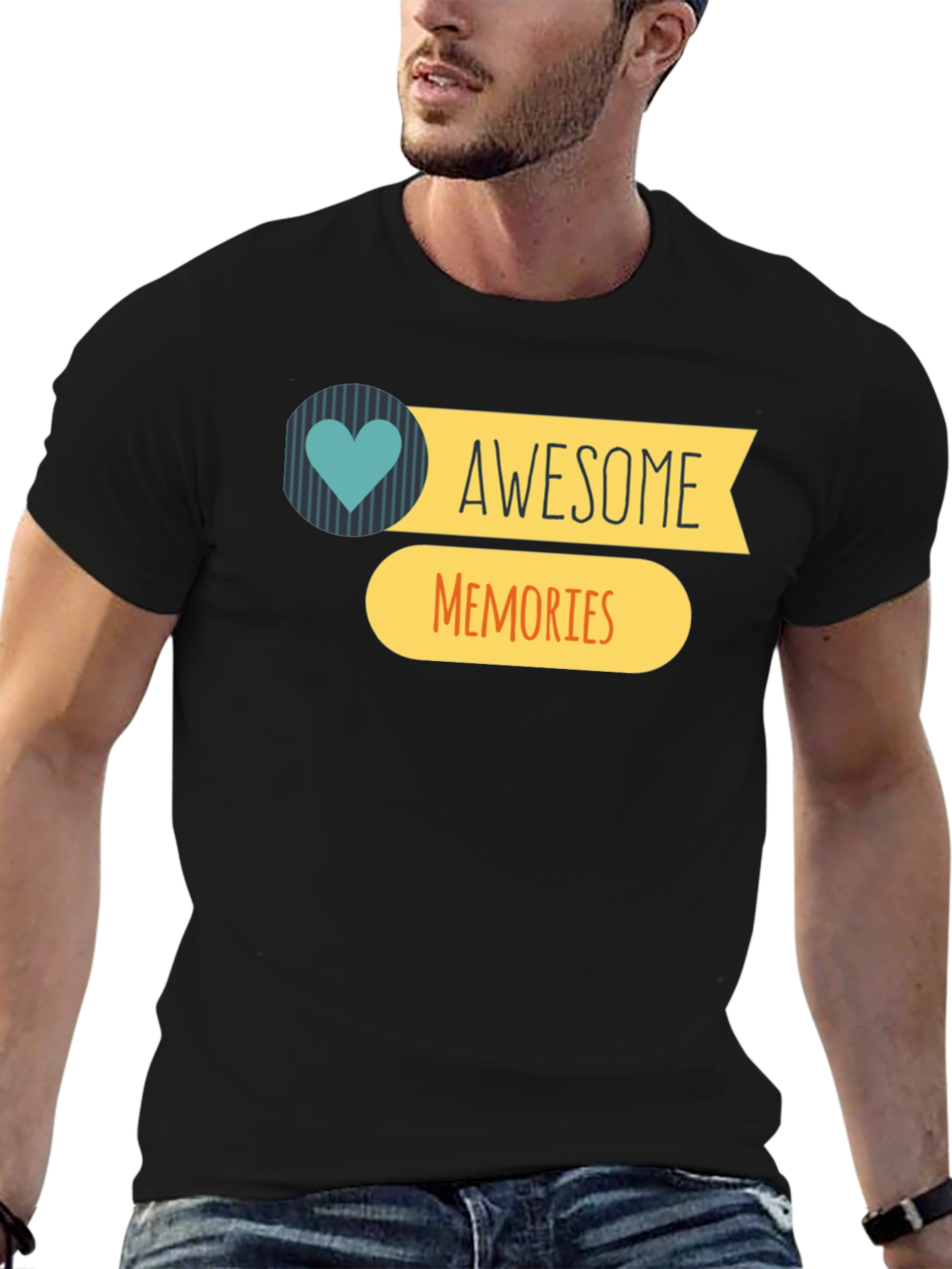 Awesome Memories Graphic T-Shirt - Black