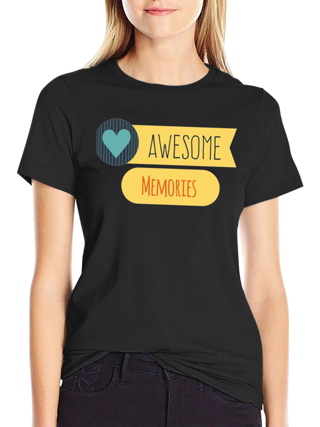 Awesome Memories Graphic T-Shirt - Black