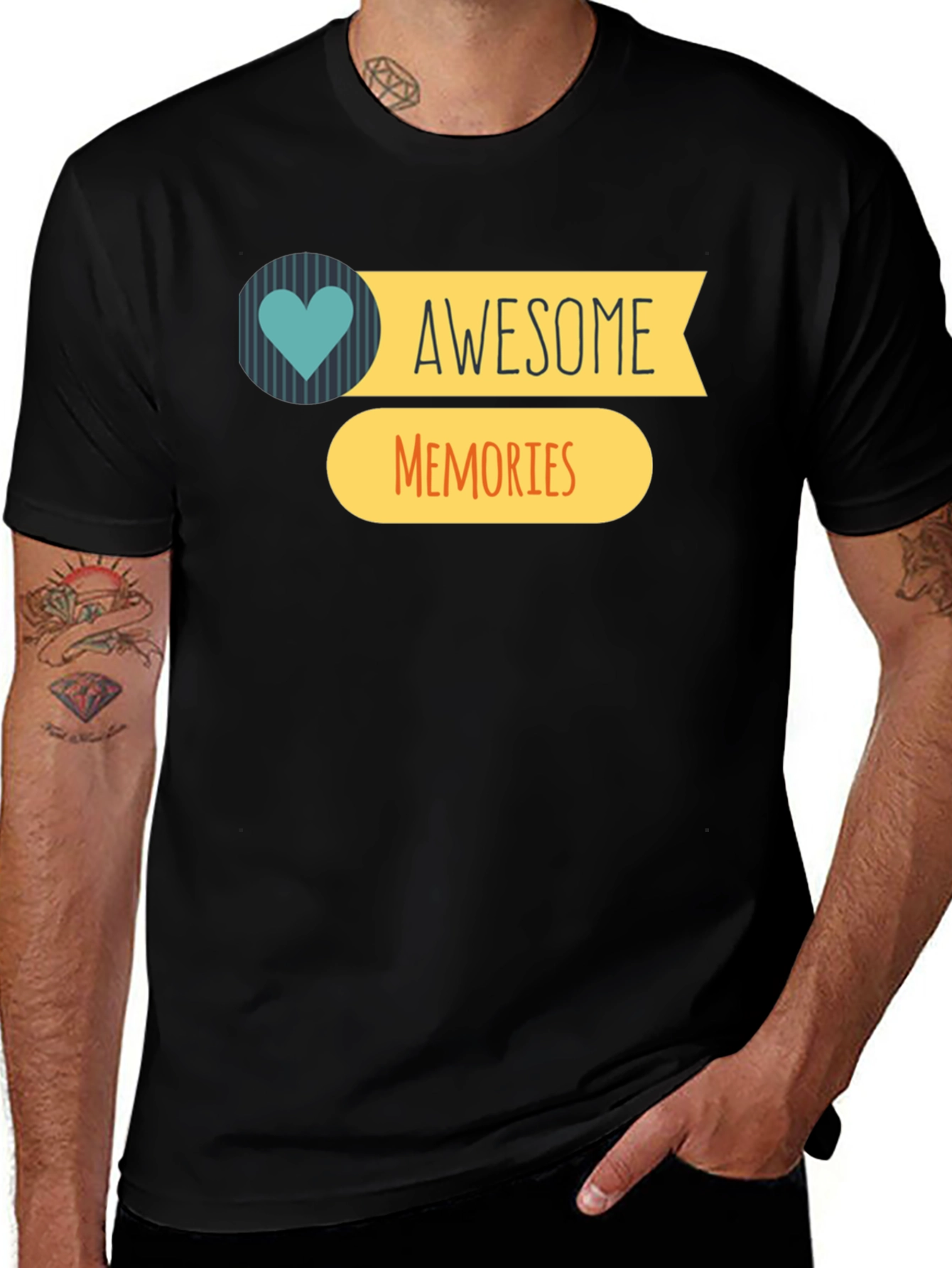 Awesome Memories Graphic T-Shirt - Black