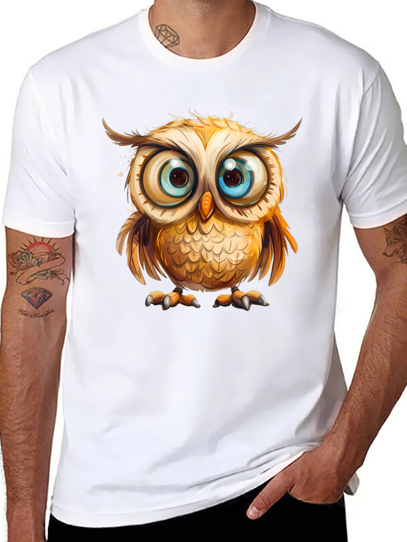 Owl Graphic Tee - Mens Black T-Shirt