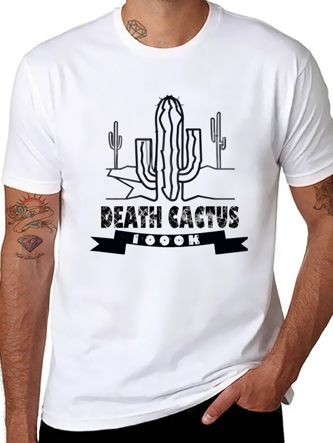Death Cactus 1000K Black Graphic Tee