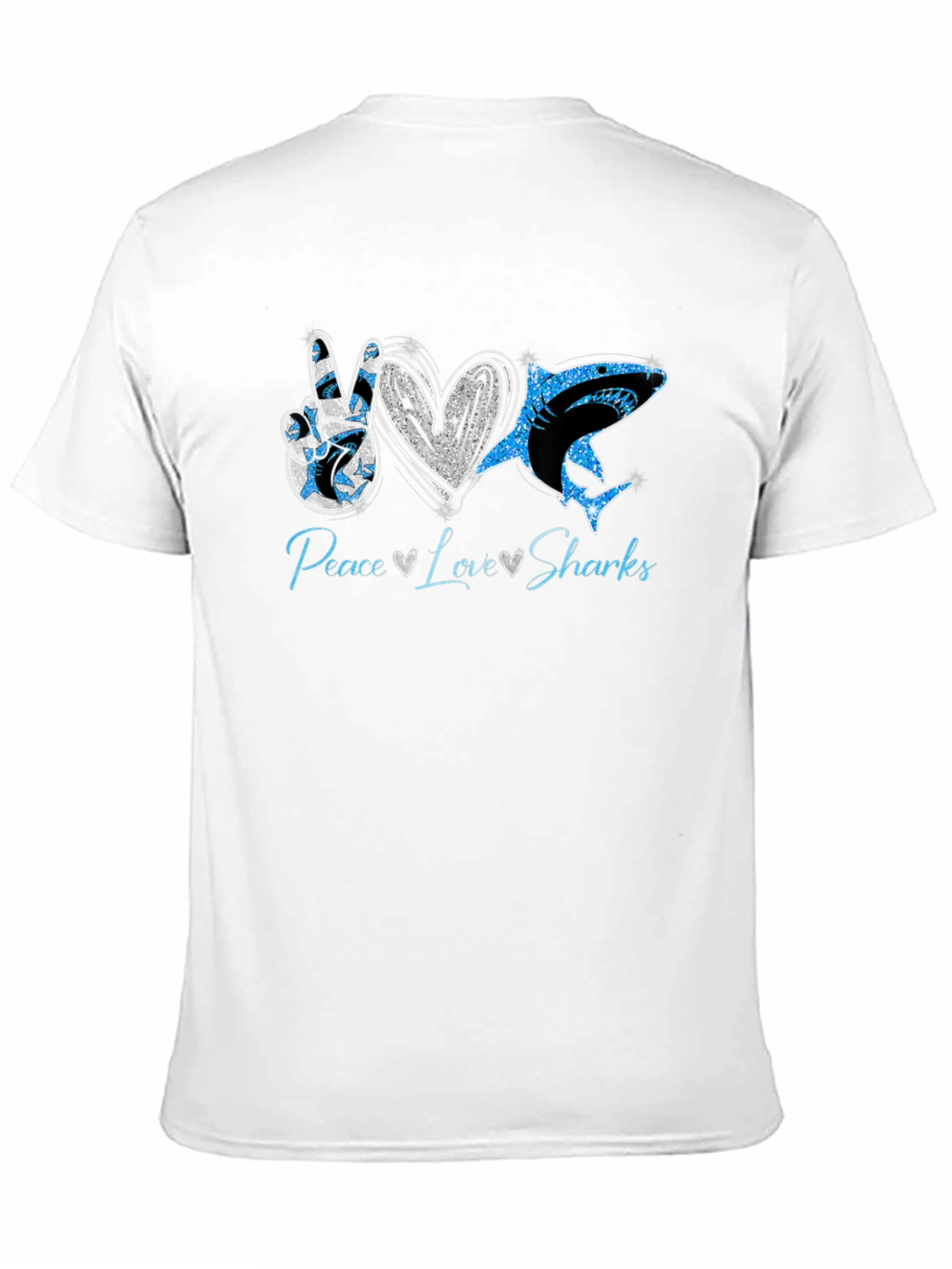 Peace Love Sharks Graphic T-Shirt