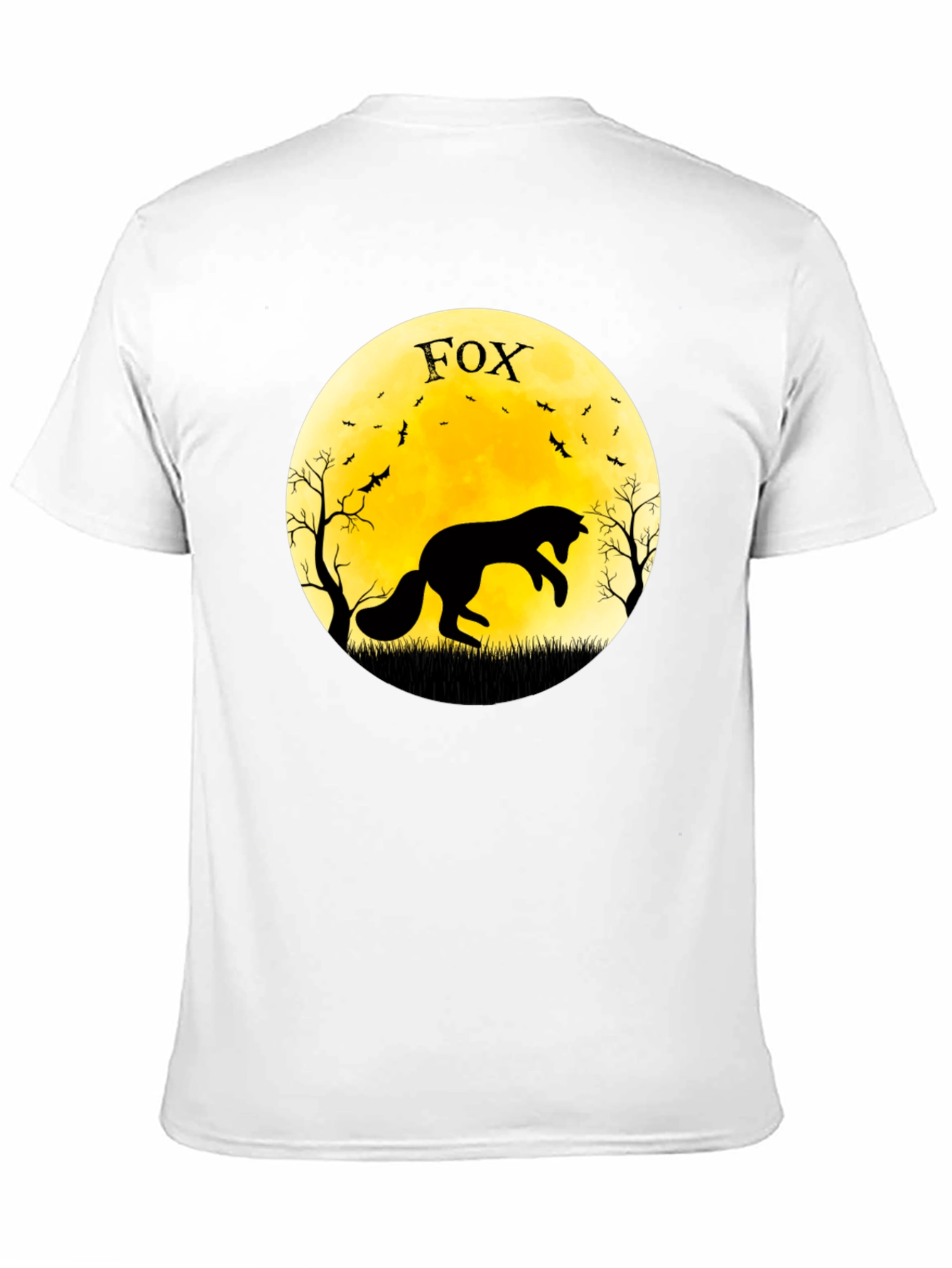 Fox Moon Graphic T-Shirt - Black
