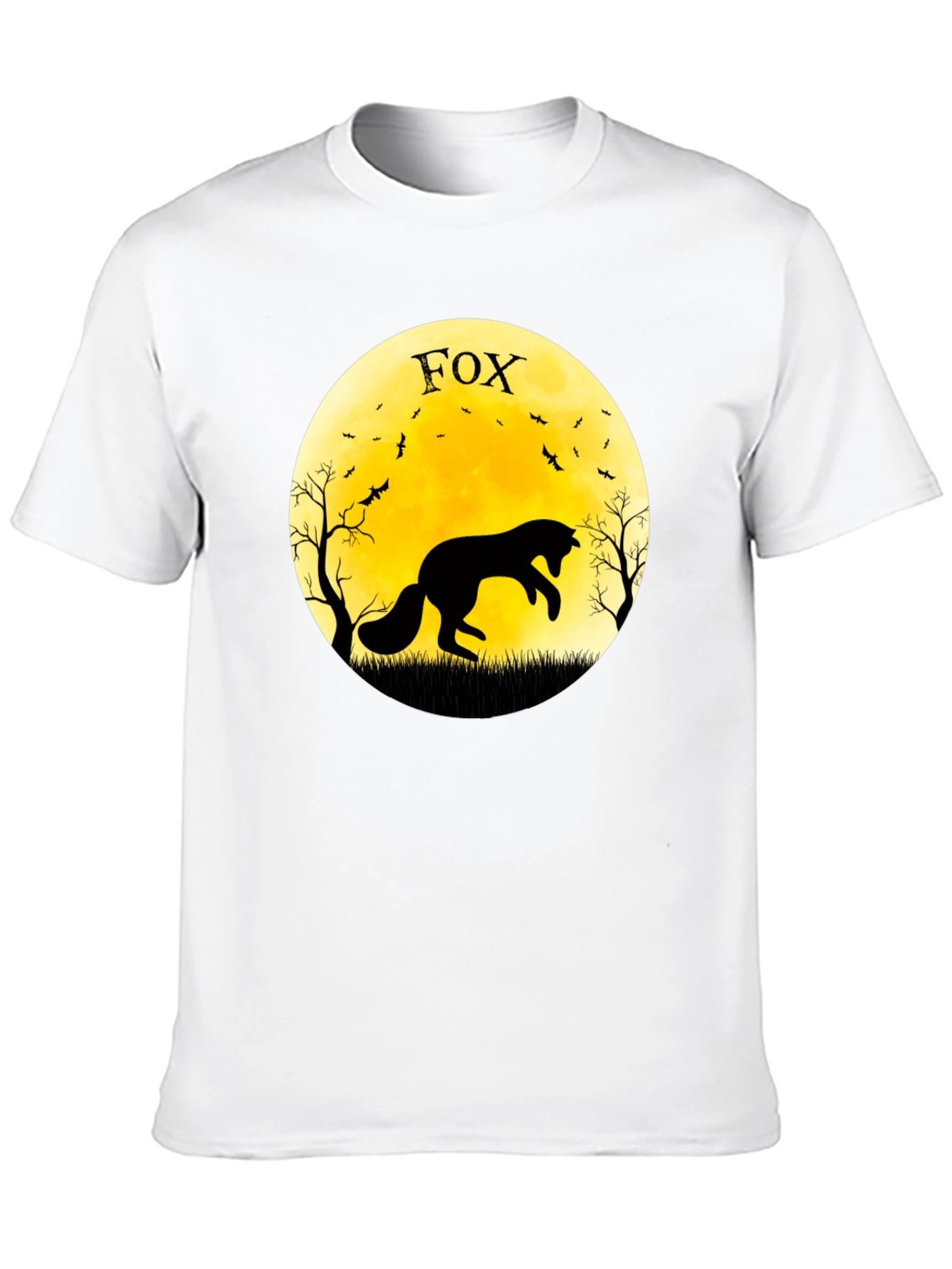 Fox Moon Graphic T-Shirt - Black