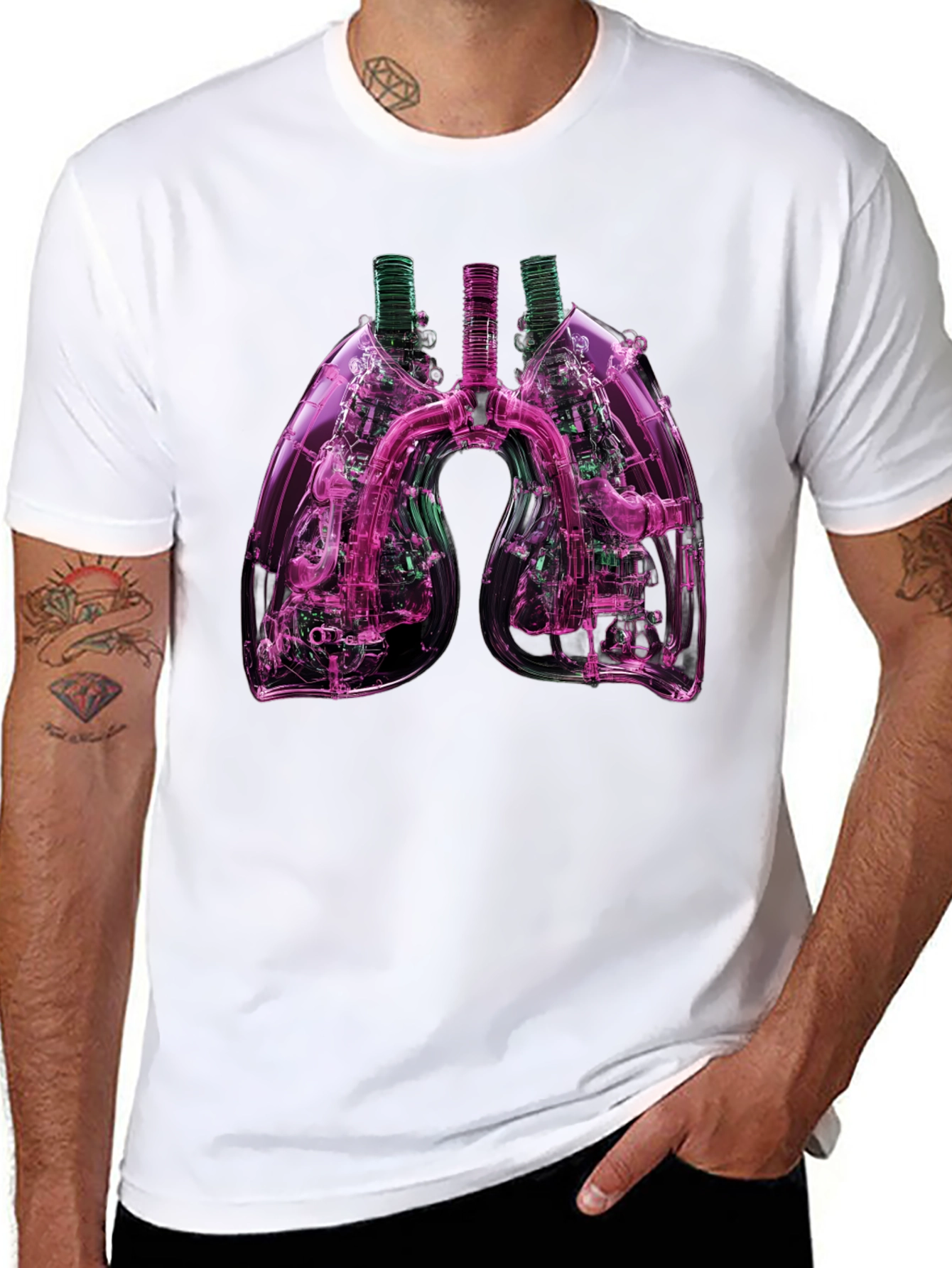 Anatomical Lungs Graphic T-Shirt