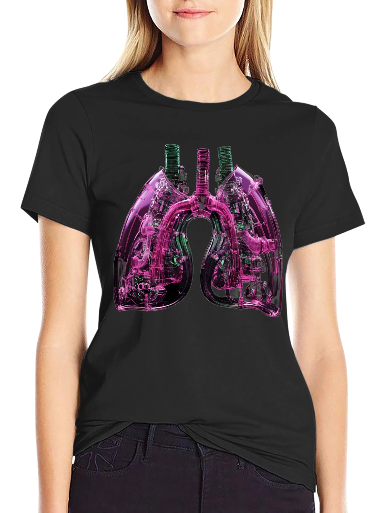 Anatomical Lungs Graphic T-Shirt