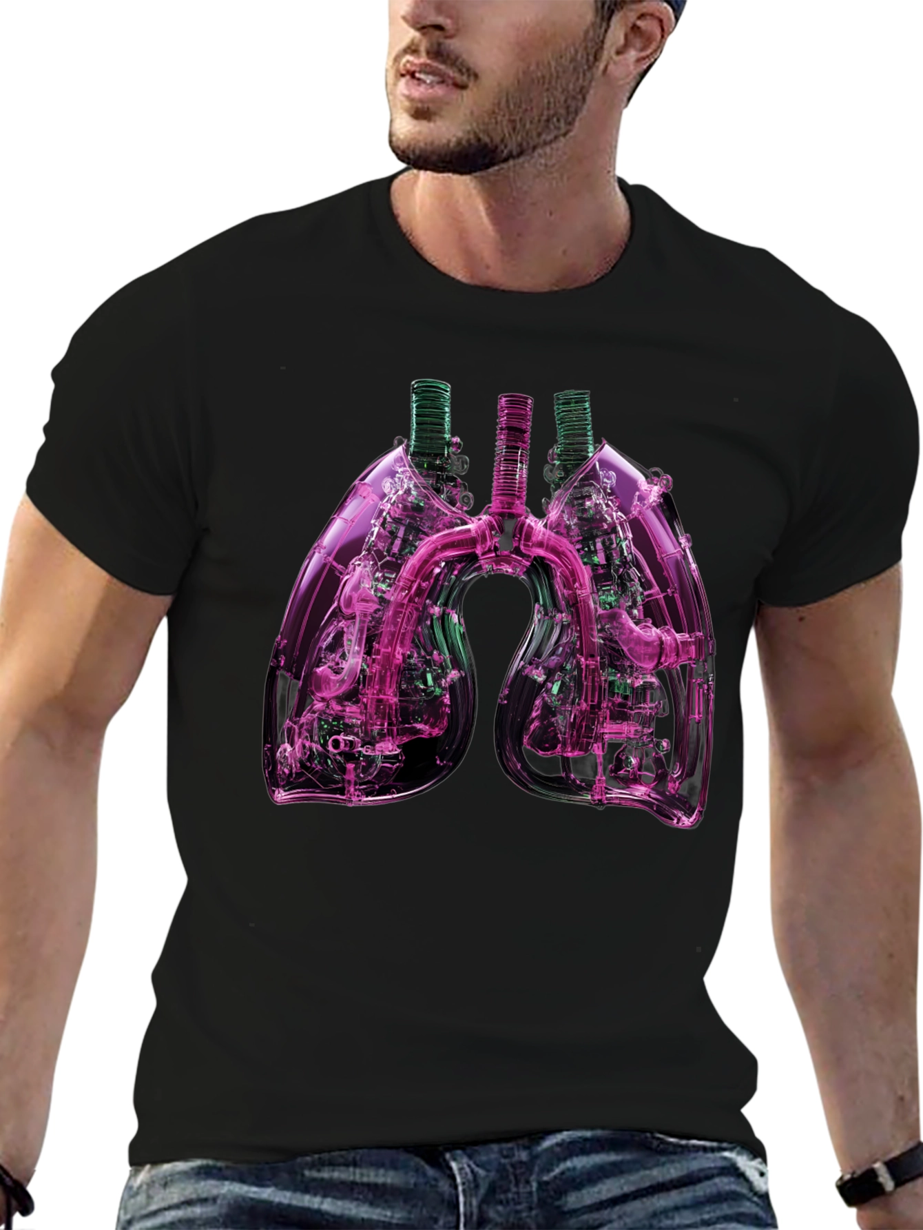 Anatomical Lungs Graphic T-Shirt