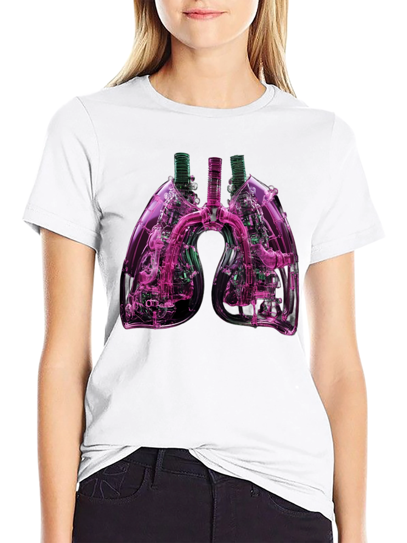 Anatomical Lungs Graphic T-Shirt