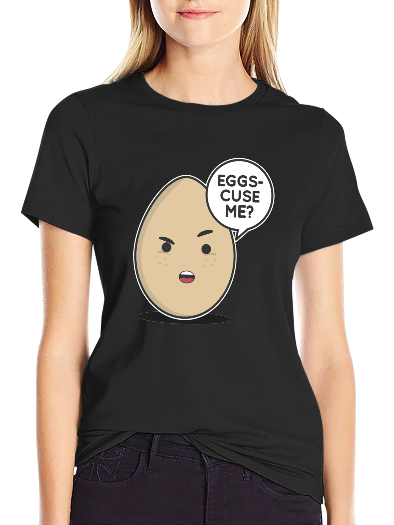 Eggs-cuse Me? Graphic T-Shirt - Funny Egg Pun Tee