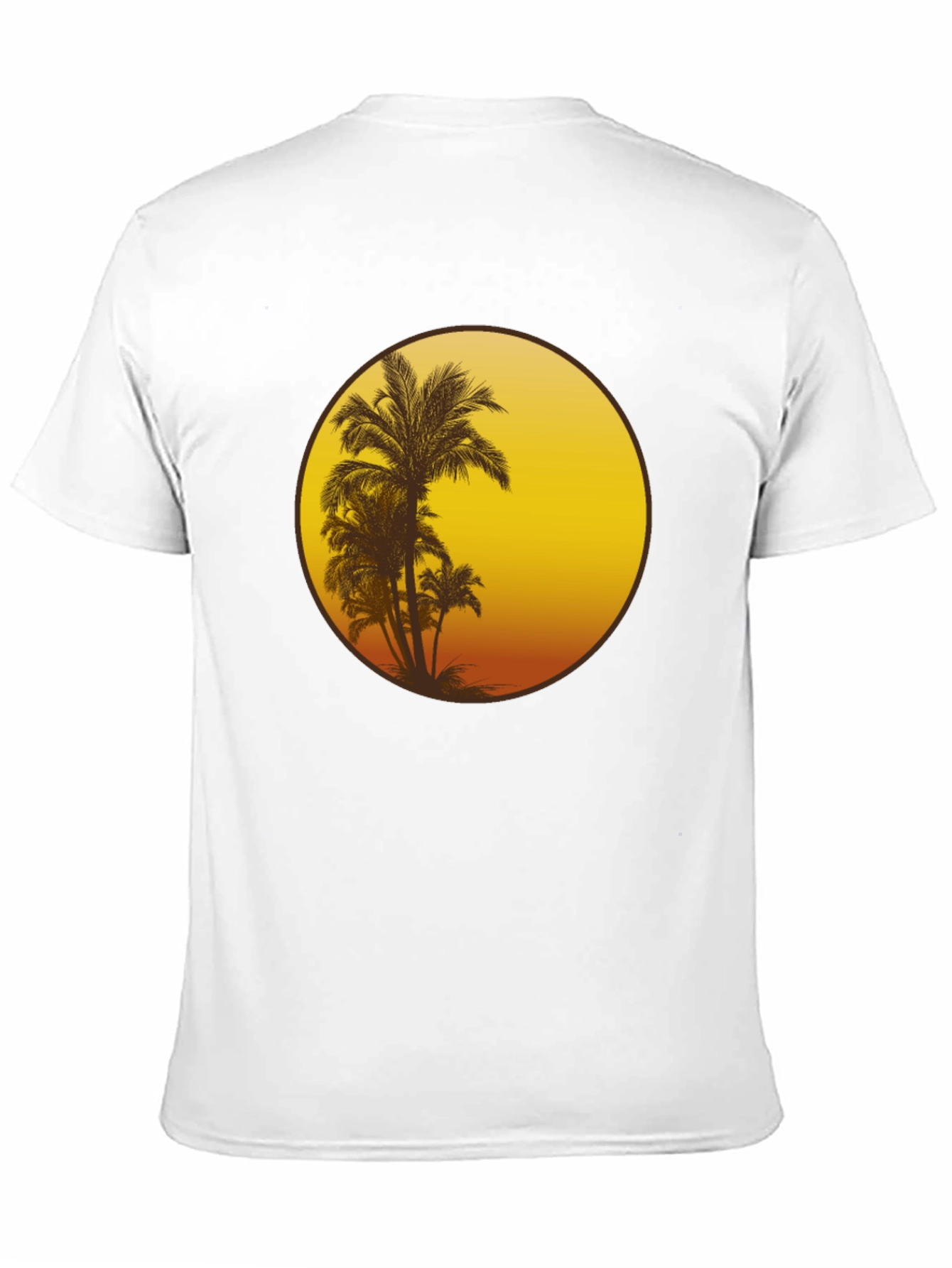 Sunset Palm Tree Graphic Tee - Black