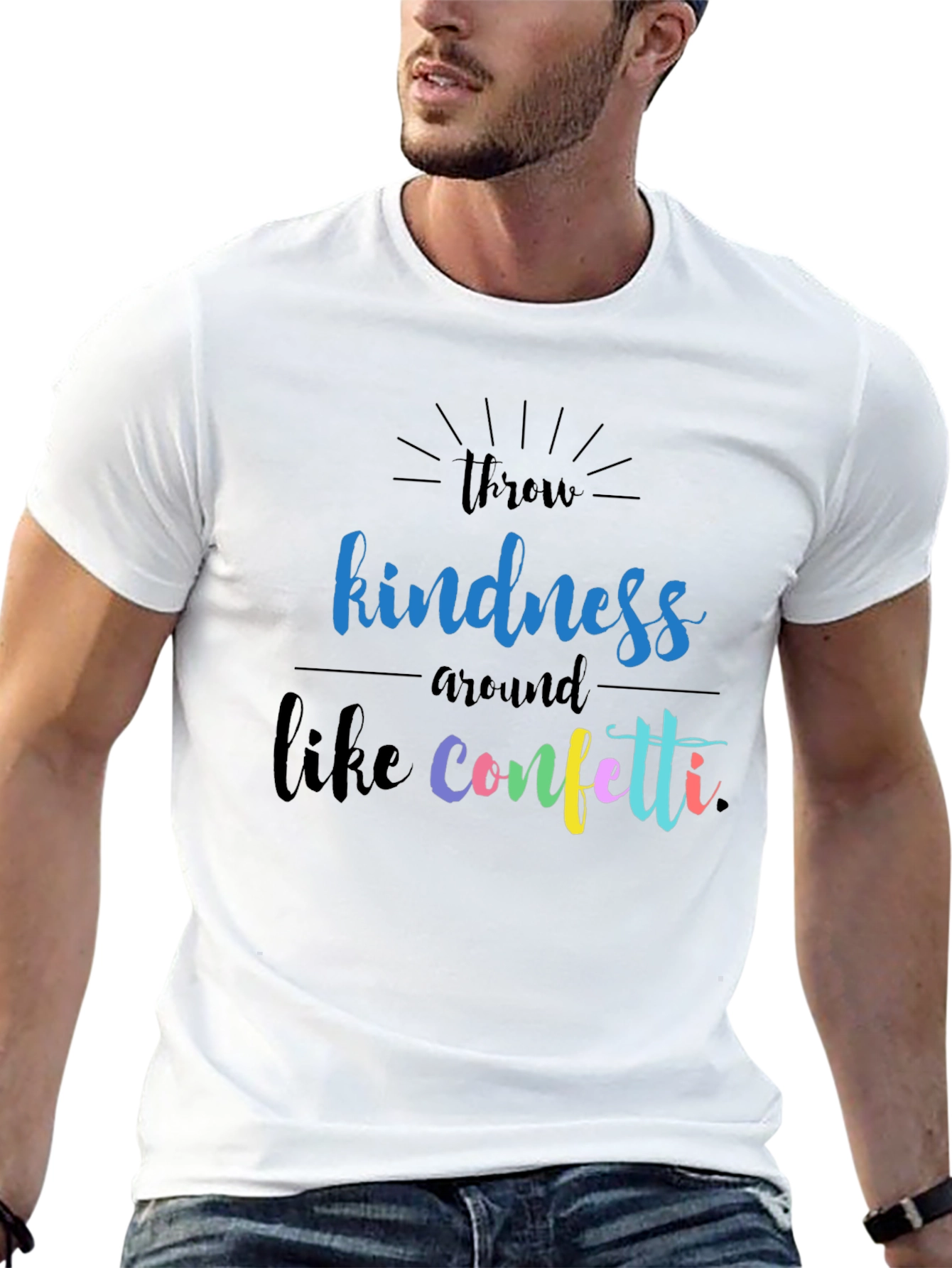 Kindness Confetti Graphic T-Shirt - Black Crew Neck
