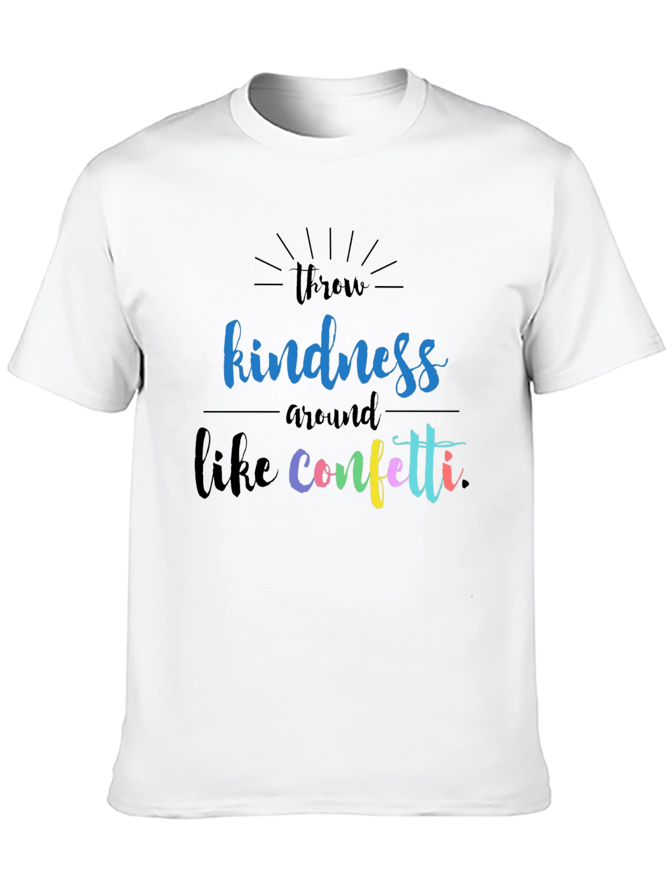 Kindness Confetti Graphic T-Shirt - Black Crew Neck