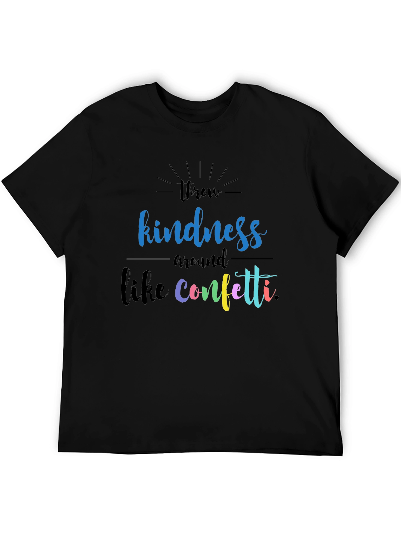 Kindness Confetti Graphic T-Shirt - Black Crew Neck