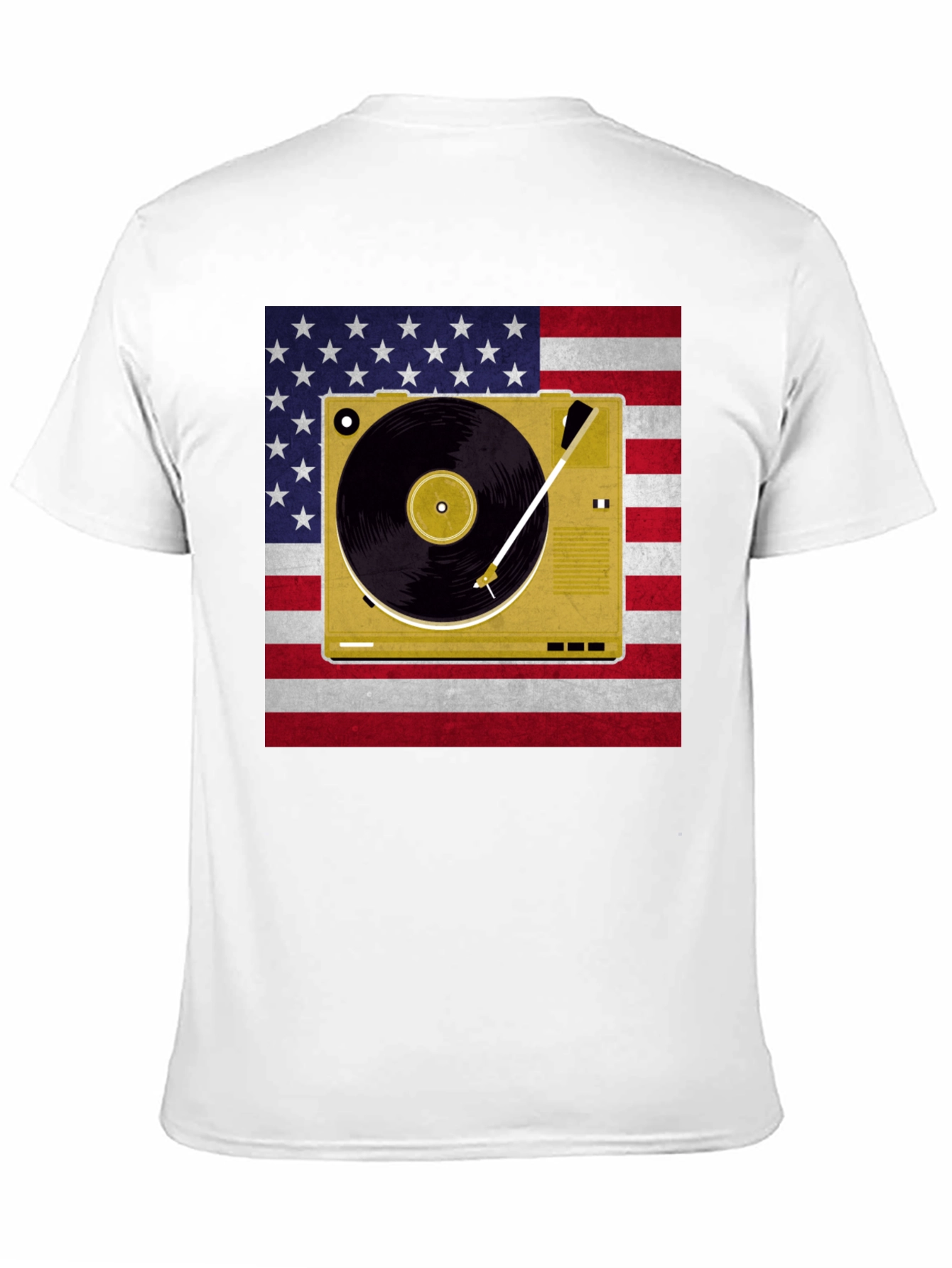 Patriotic Turntable T-Shirt - American Flag Design