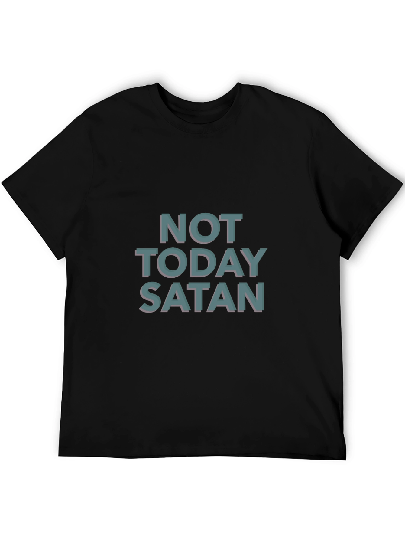Not Today Satan Graphic Tee - Black Casual T-Shirt