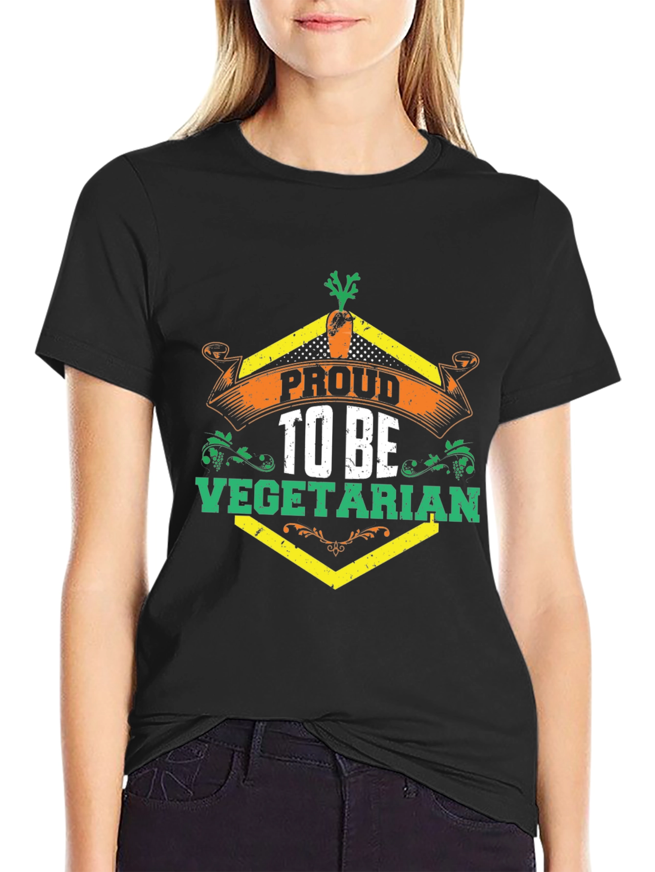 Proud Vegetarian T-Shirt - Black