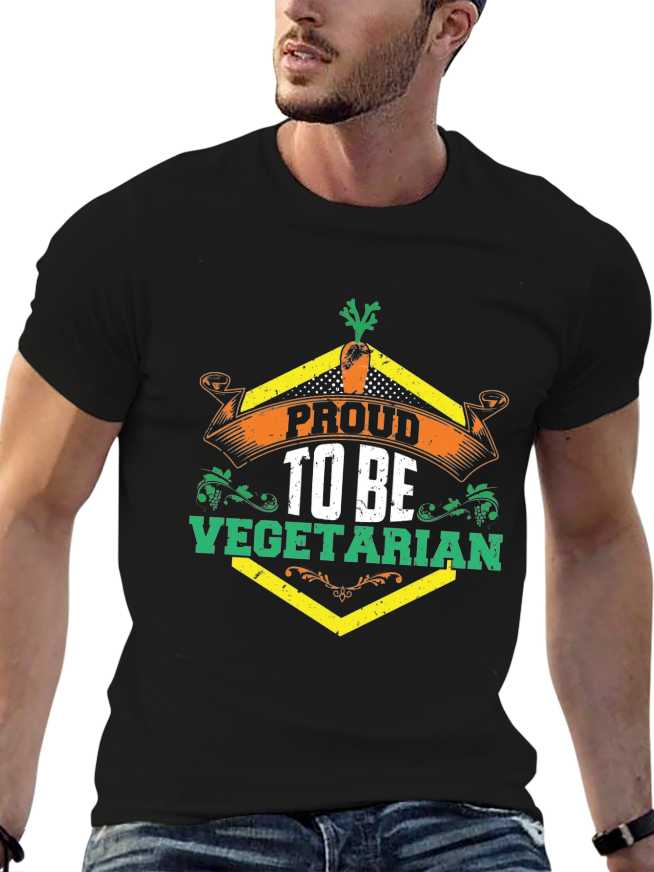 Proud Vegetarian T-Shirt - Black