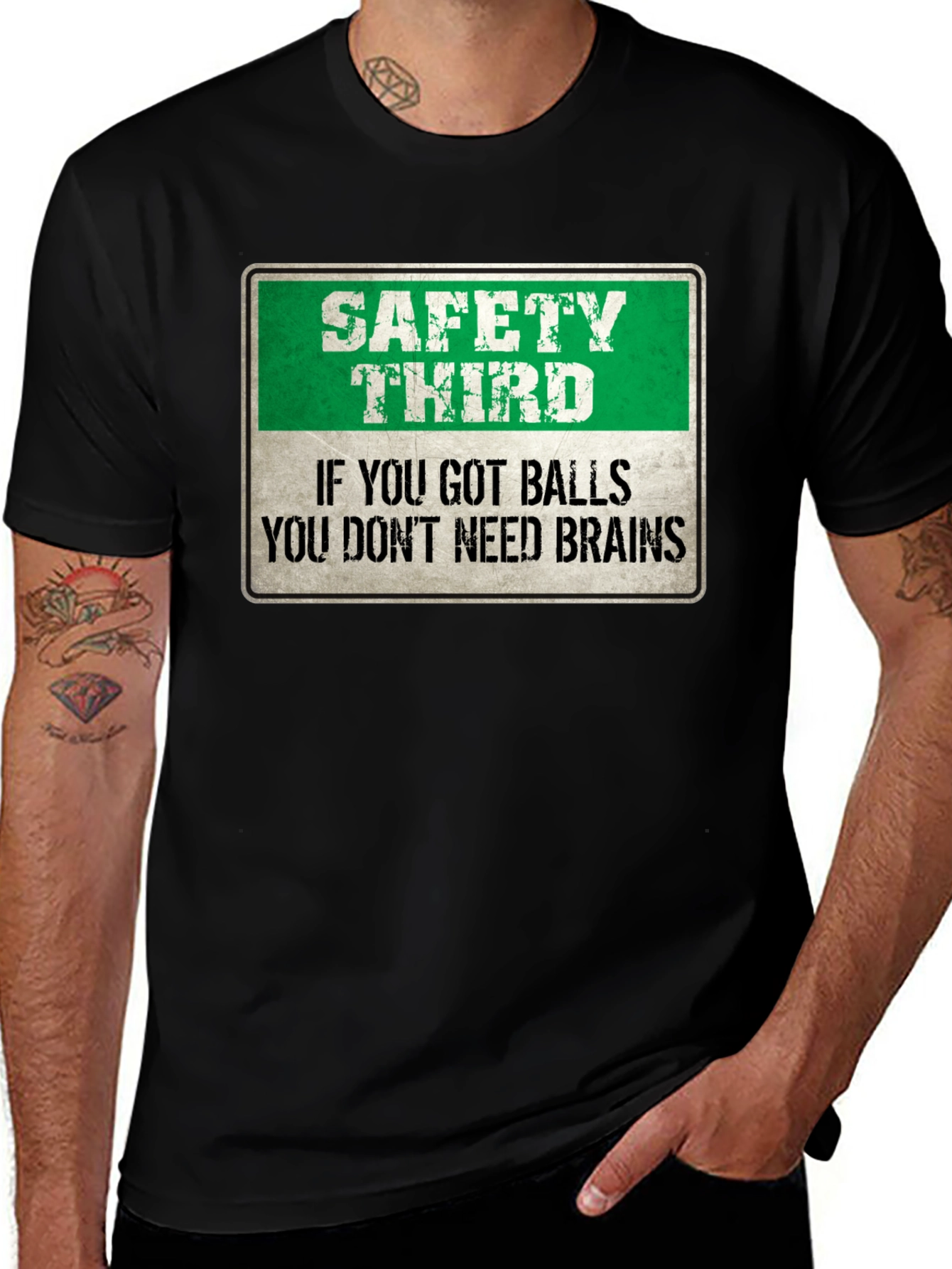 Safety Third Graphic Tee - Humorous Mens T-Shirt