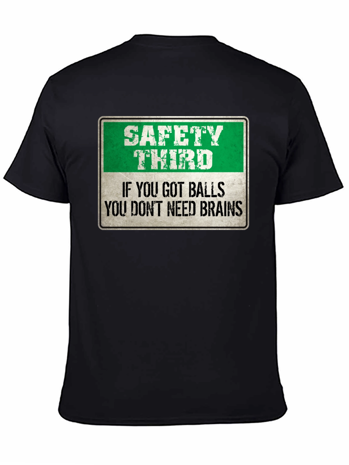 Safety Third Graphic Tee - Humorous Mens T-Shirt