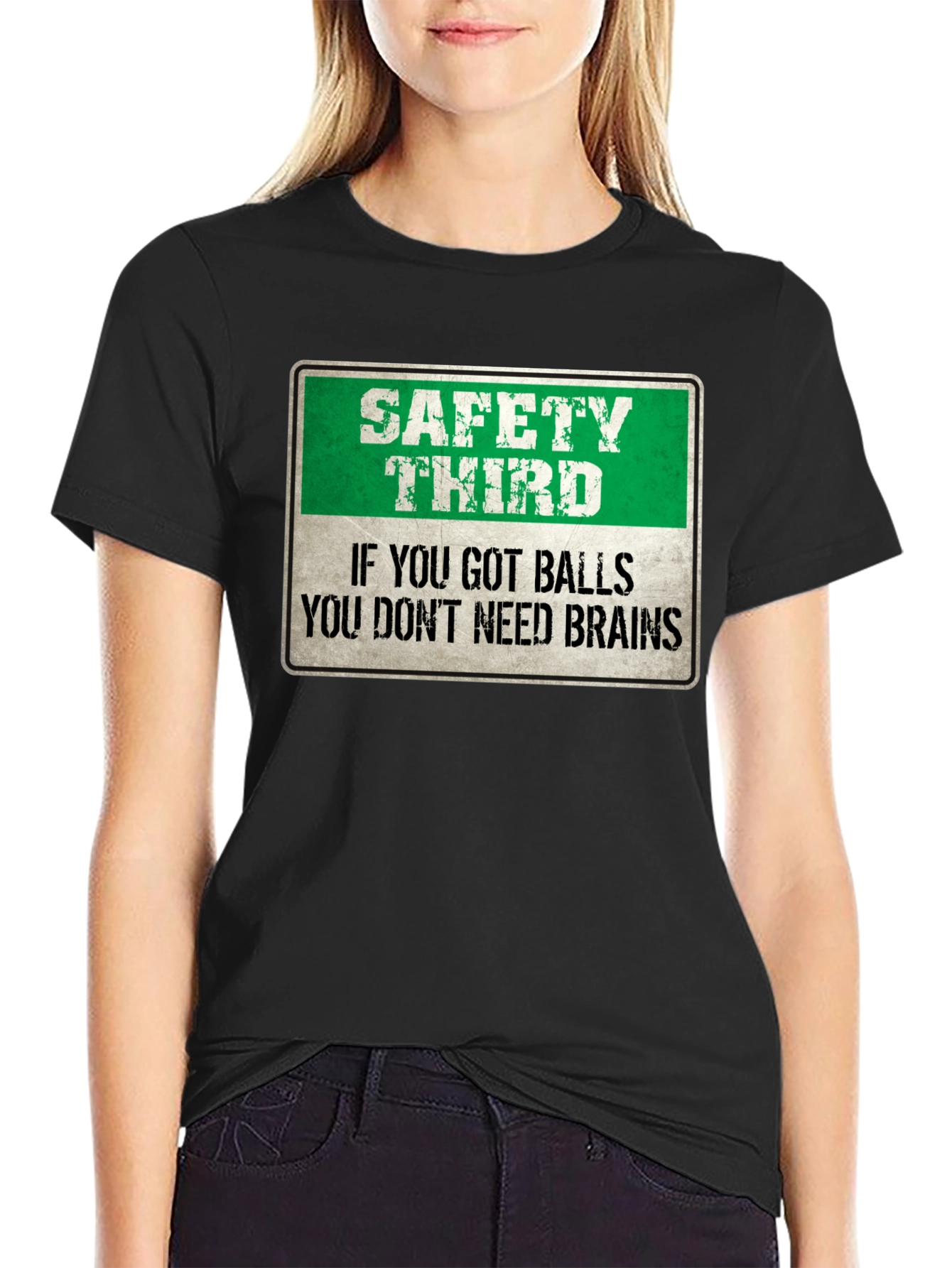 Safety Third Graphic Tee - Humorous Mens T-Shirt
