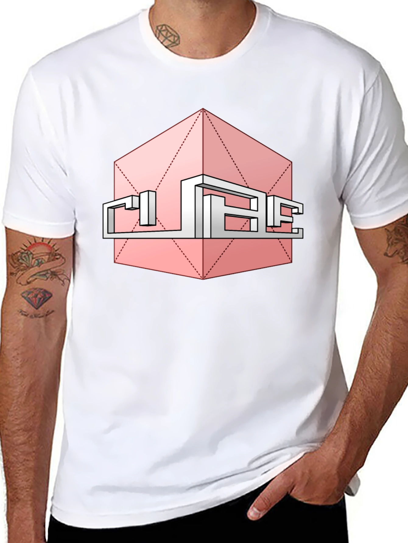 Abstract Cube Graphic Tee - Modern Style