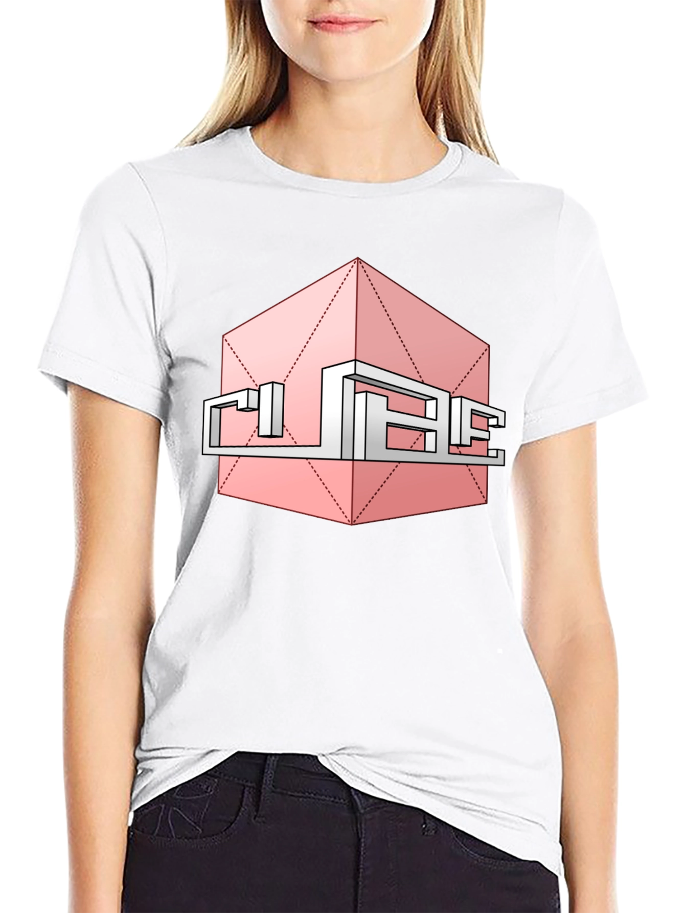 Abstract Cube Graphic Tee - Modern Style