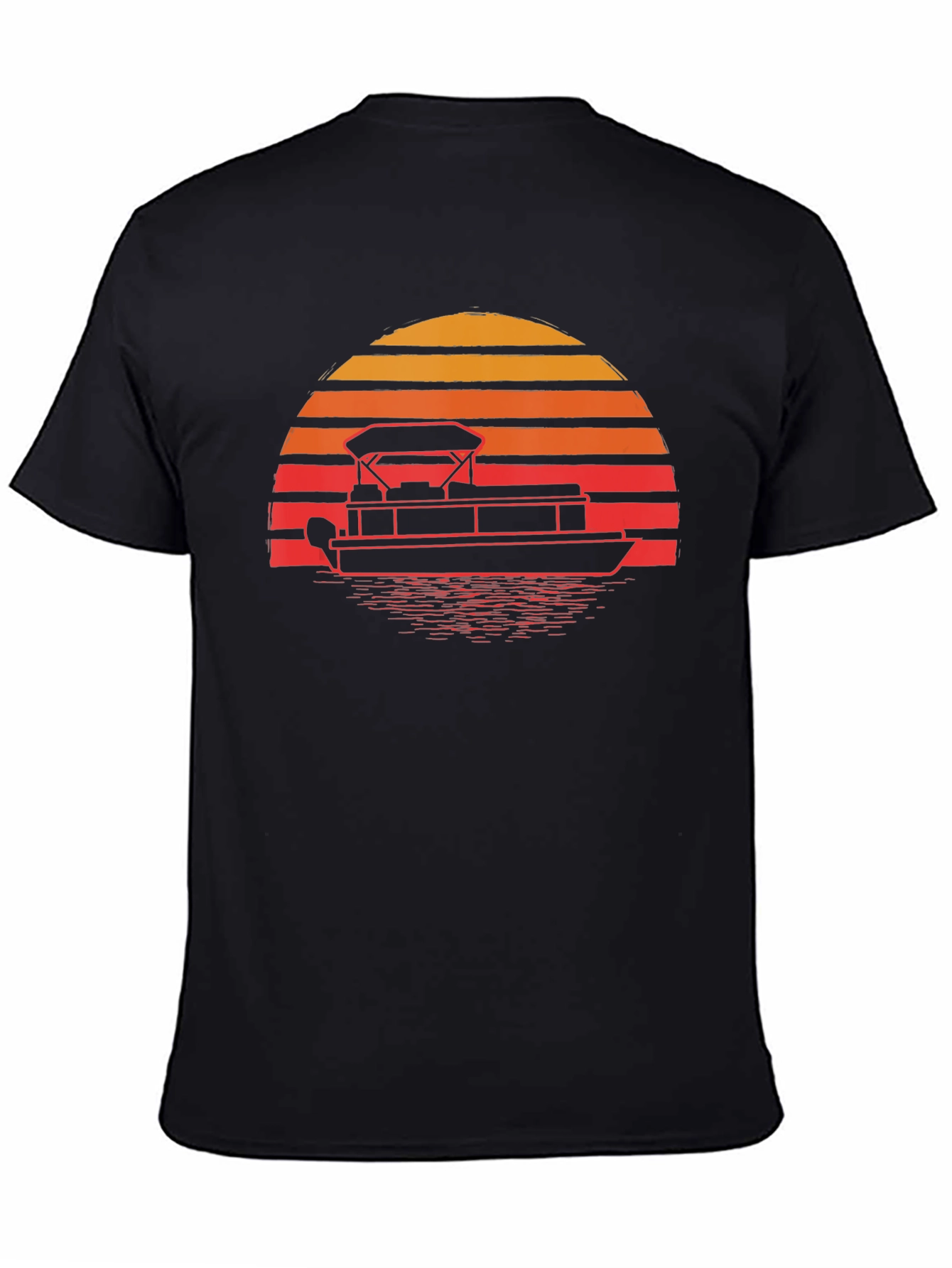 Pontoon Boat Sunset Graphic Tee