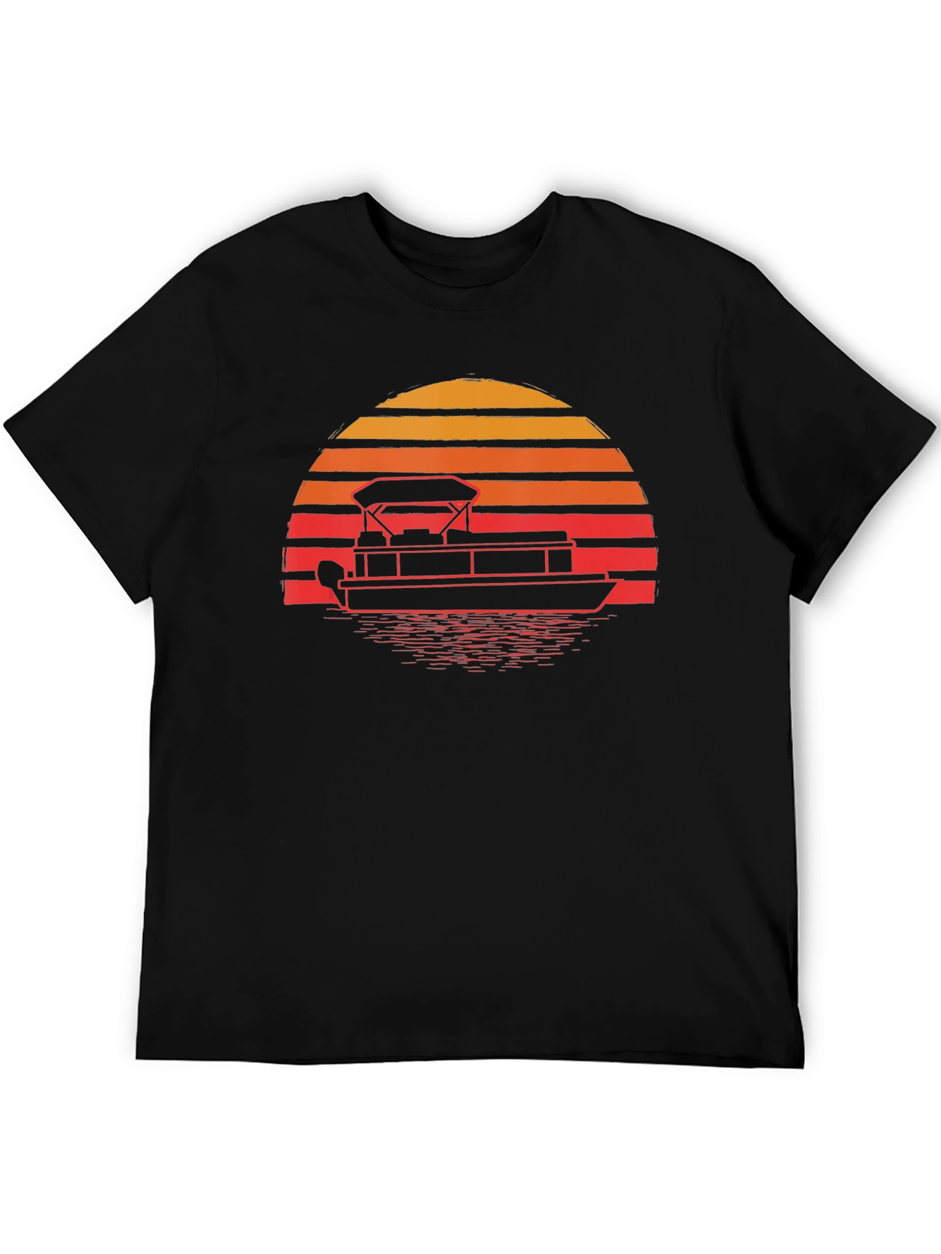 Pontoon Boat Sunset Graphic Tee